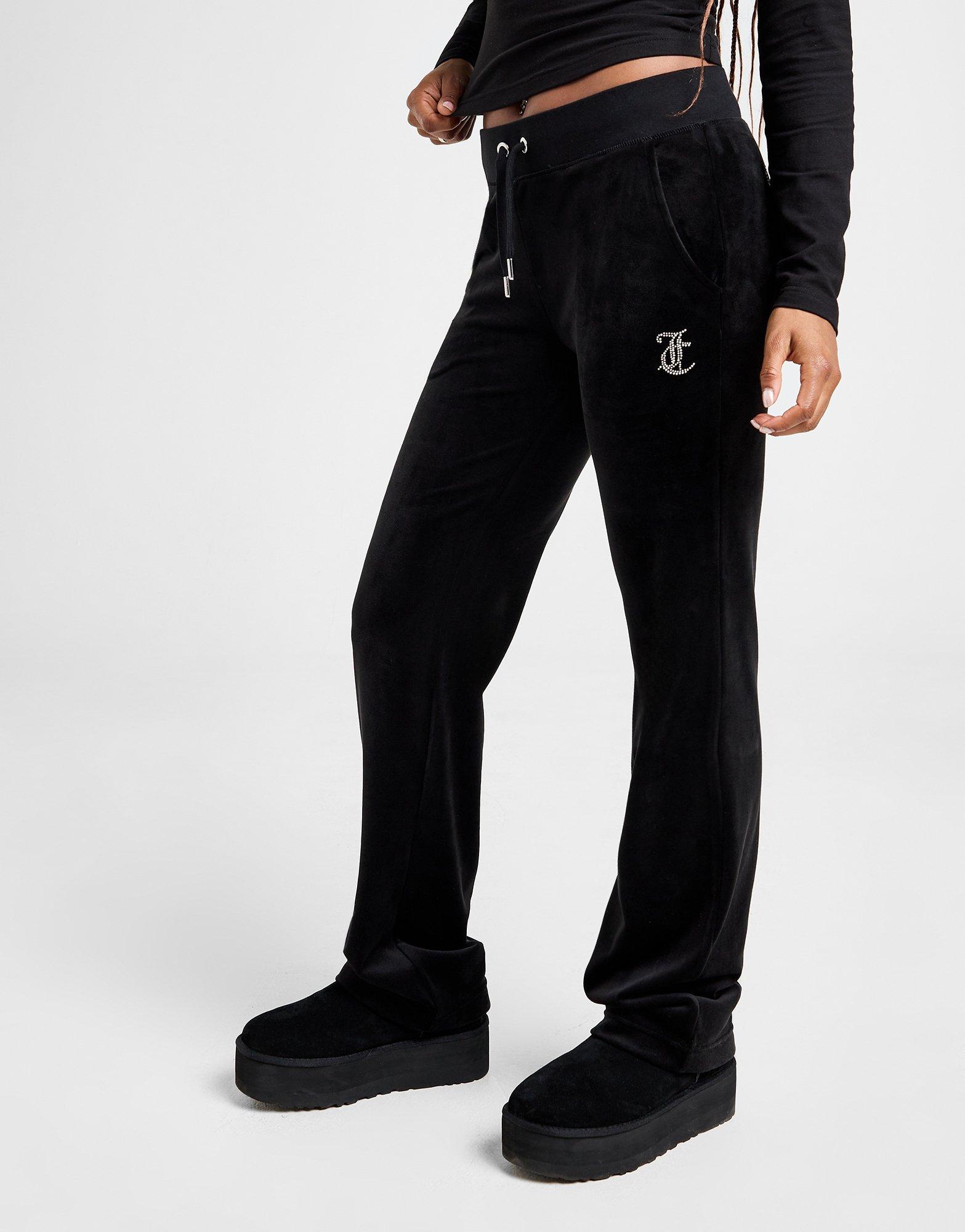 Black JUICY COUTURE Velour Flare Track Pants - JD Sports NZ