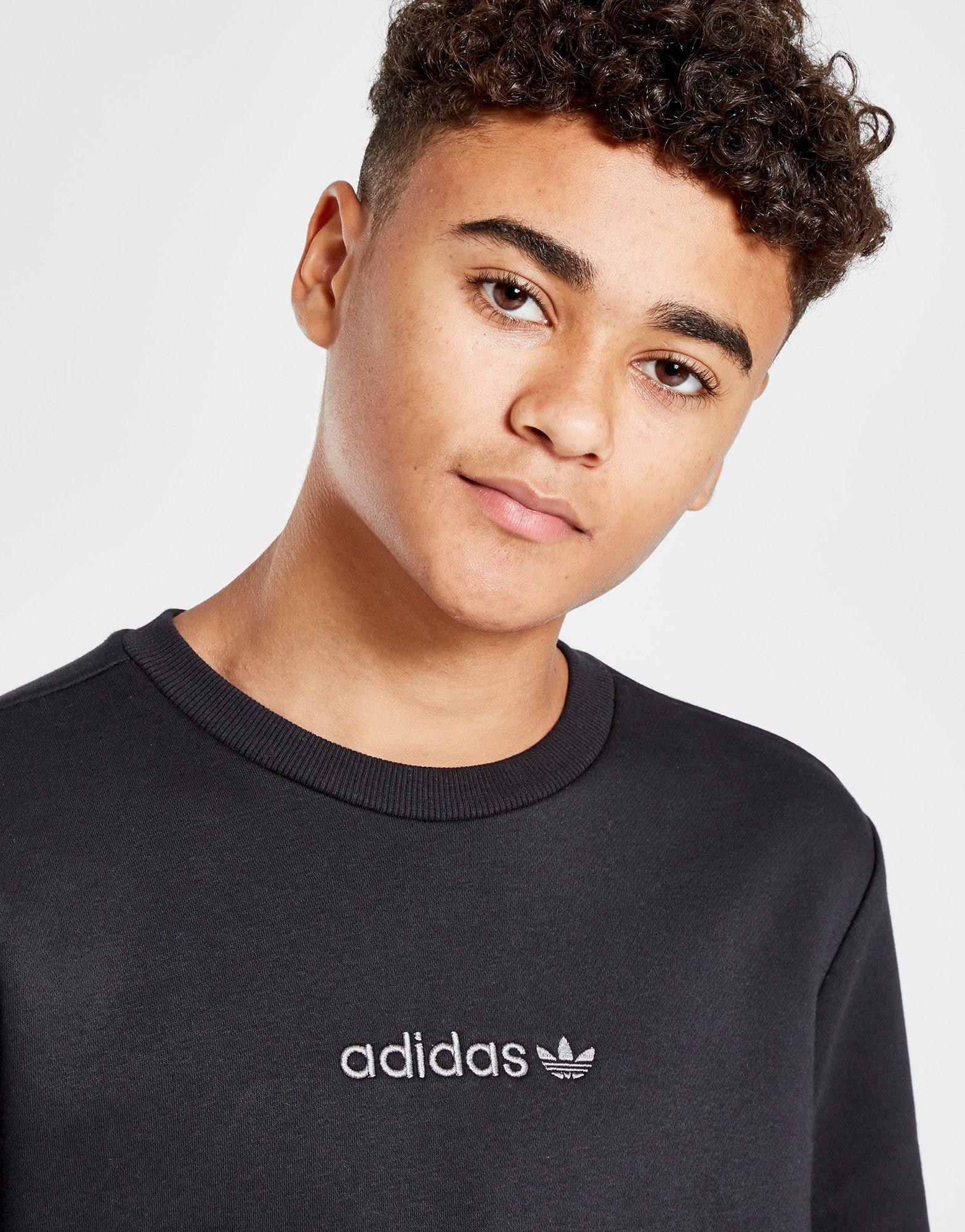 adidas originals trefoil repeat crew sweatshirt junior