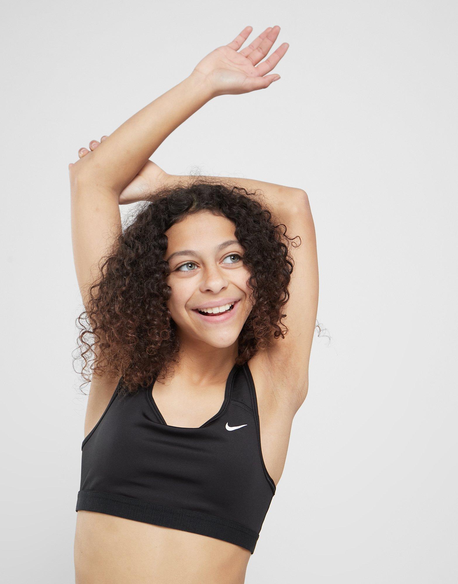 Black Nike Girls' Swoosh Bra Junior