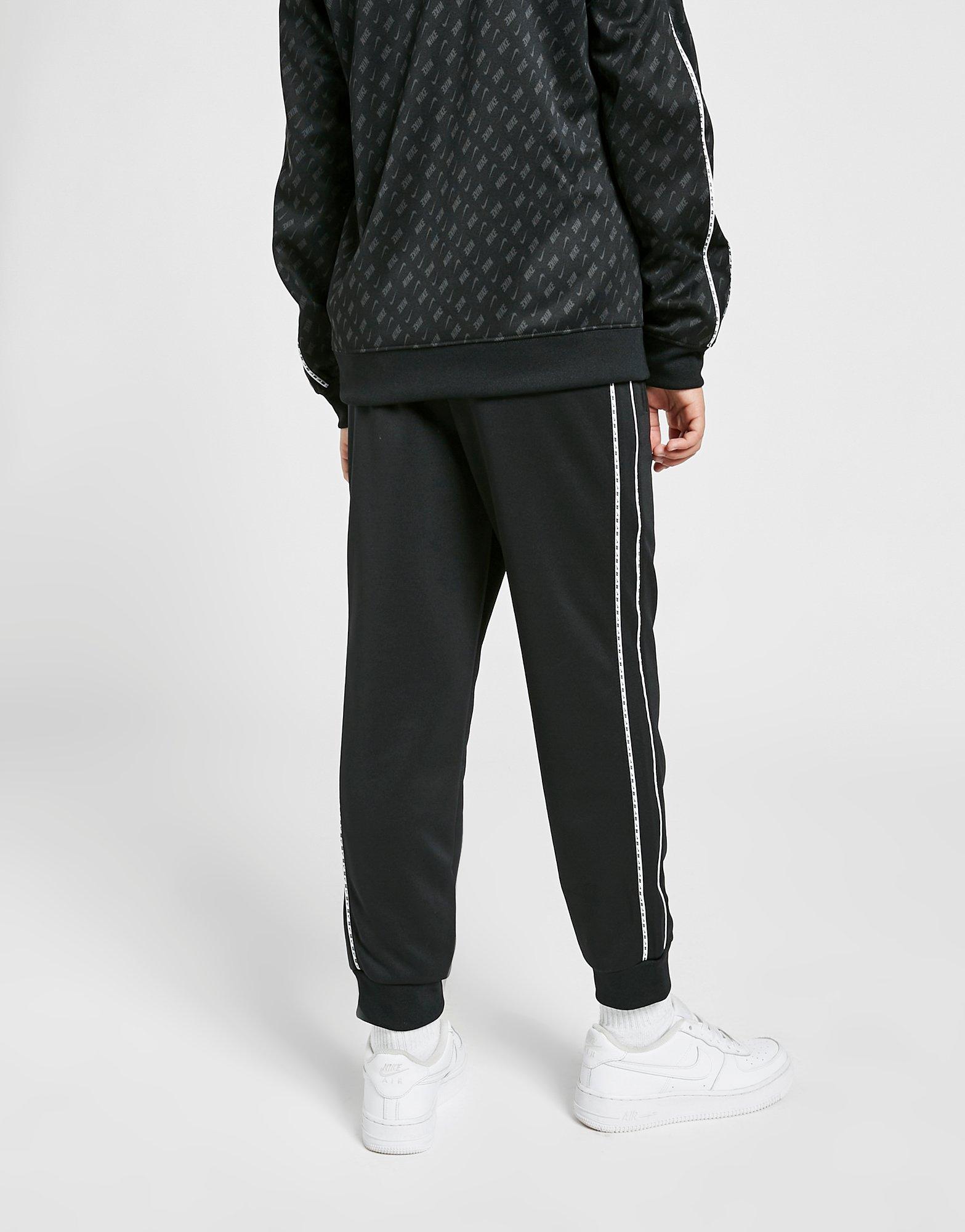 nike tape track pants black