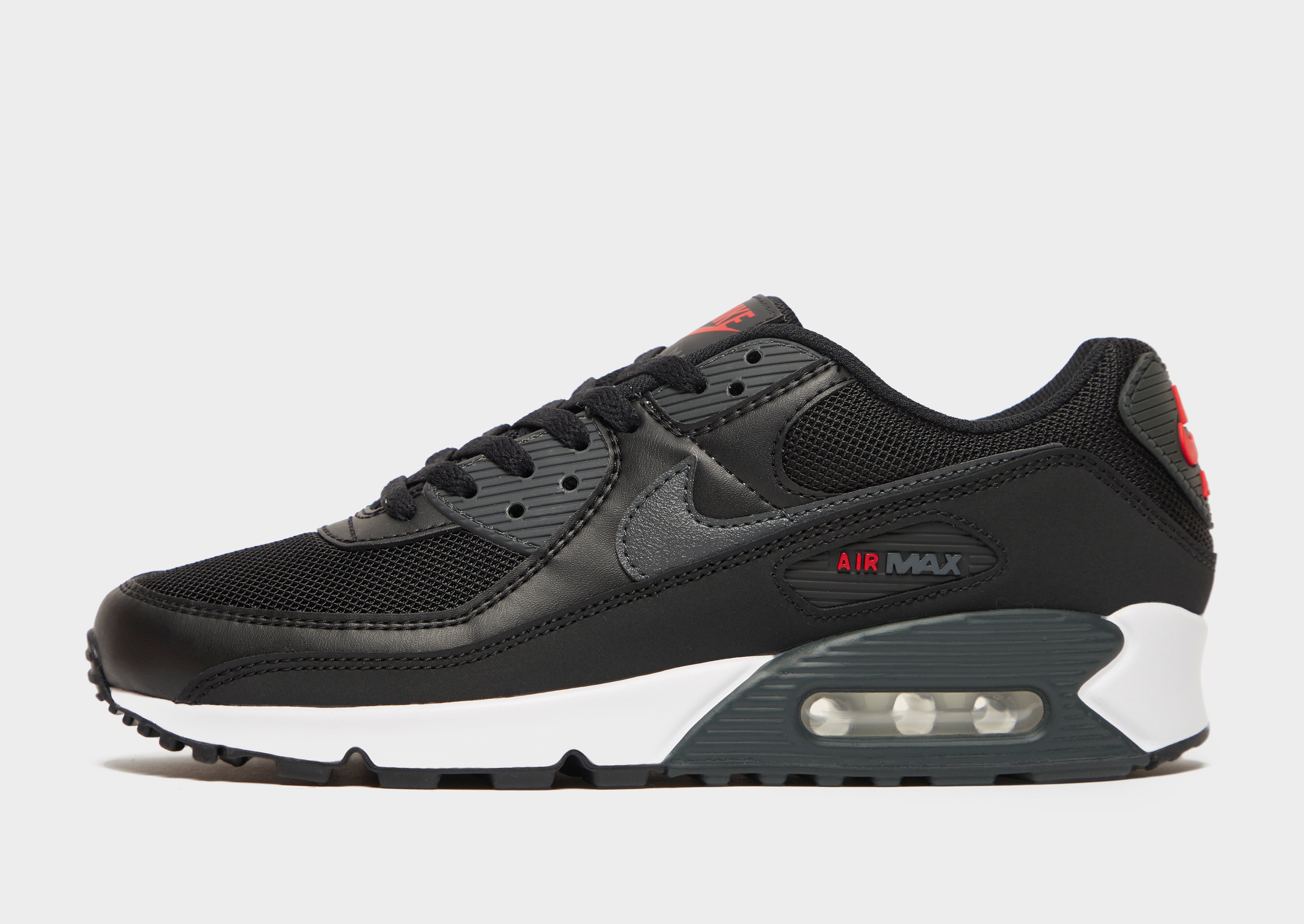 nike air max 90 black leather junior