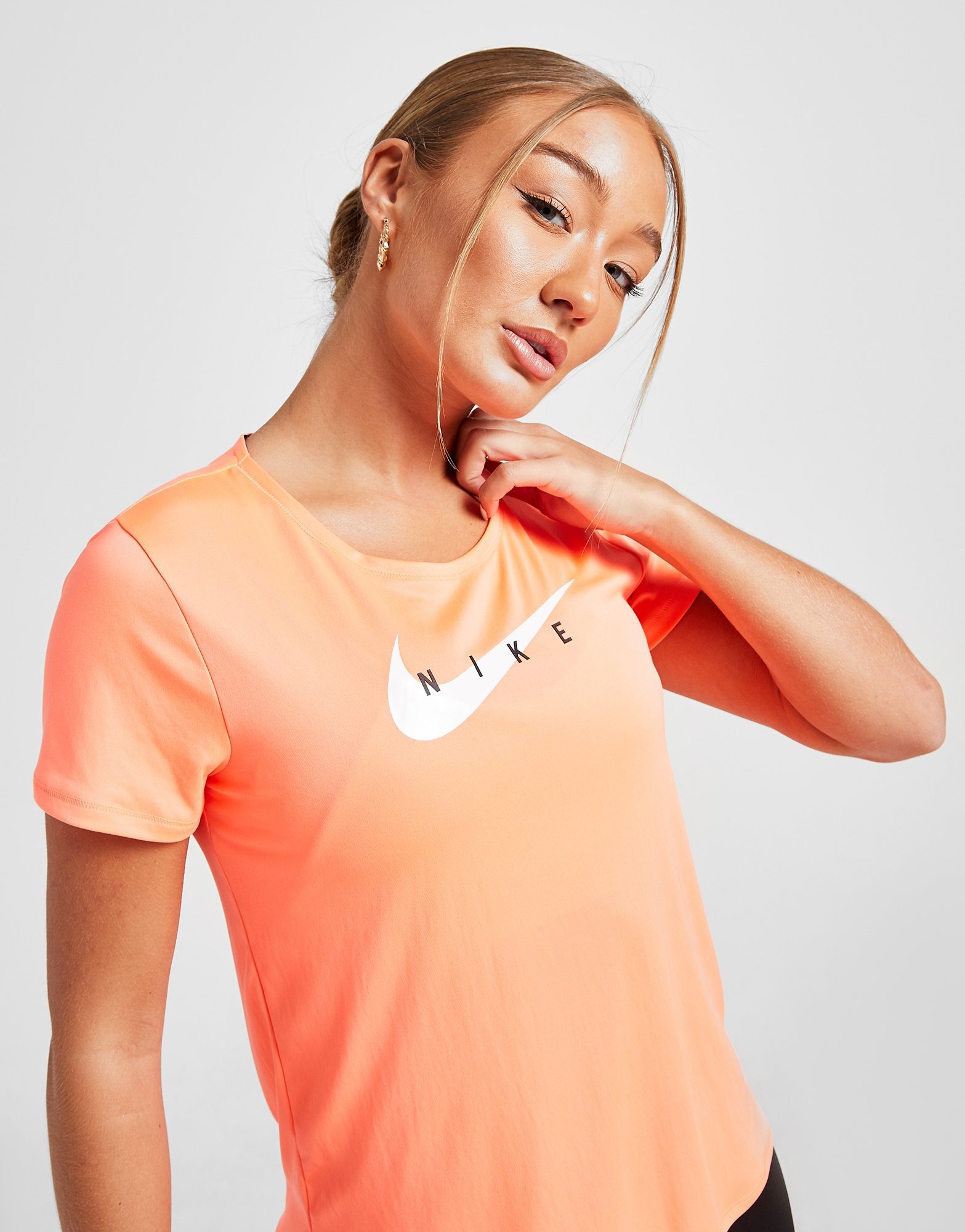 Orange Nike Running Swoosh Short Sleeve T-Shirt | JD Sports