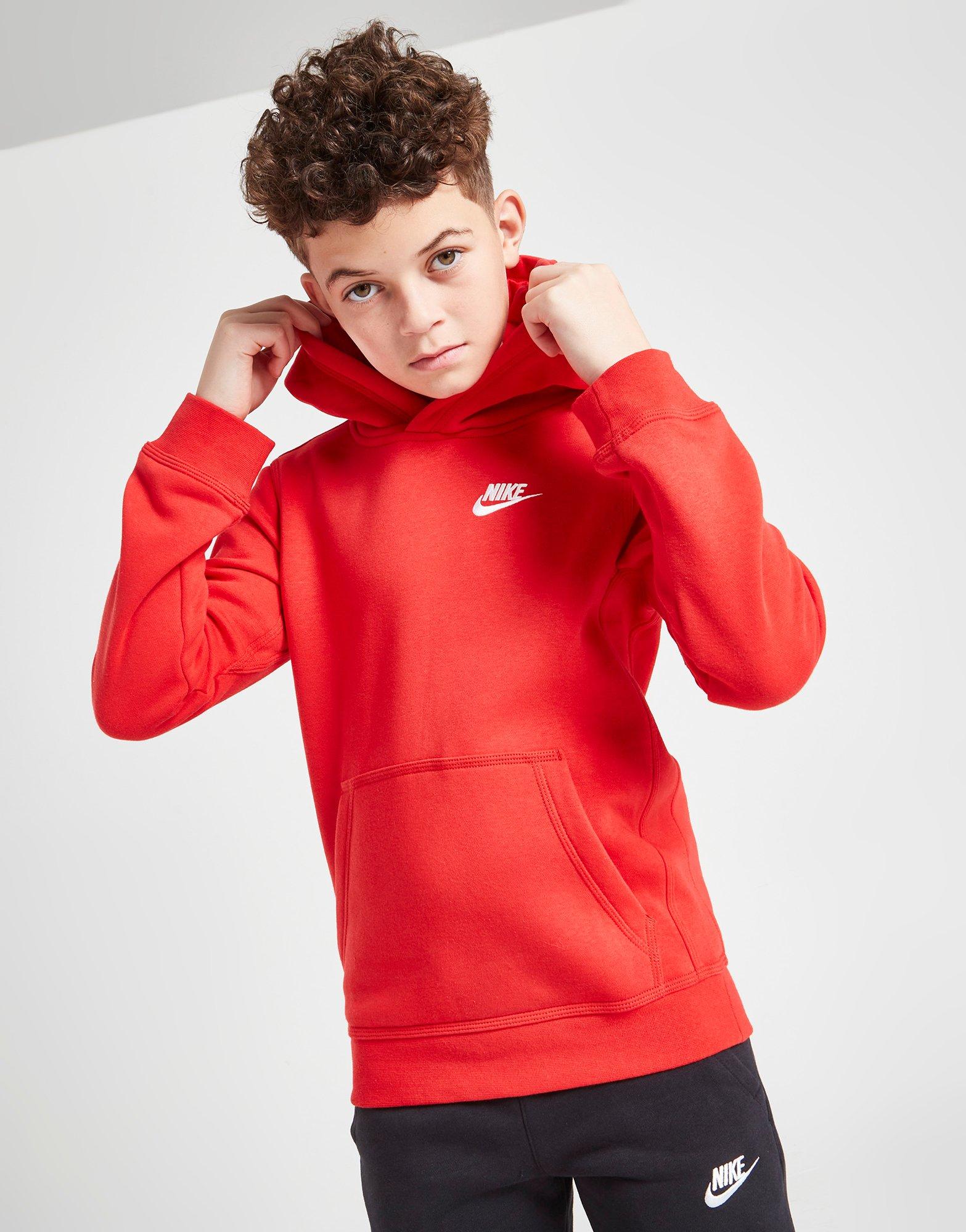 kids' red nike hoodie