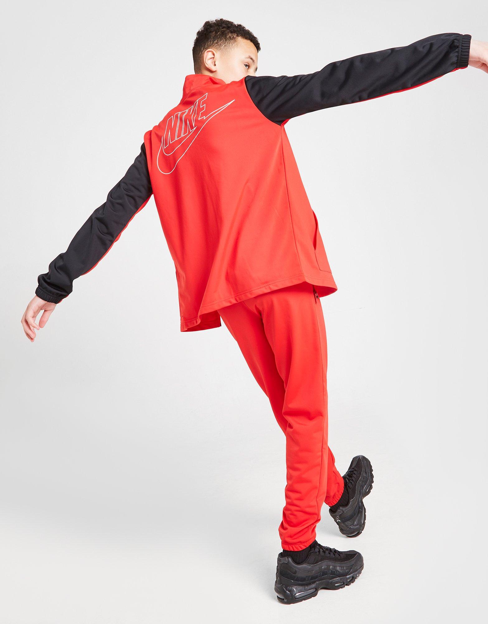 red nike poly tracksuit