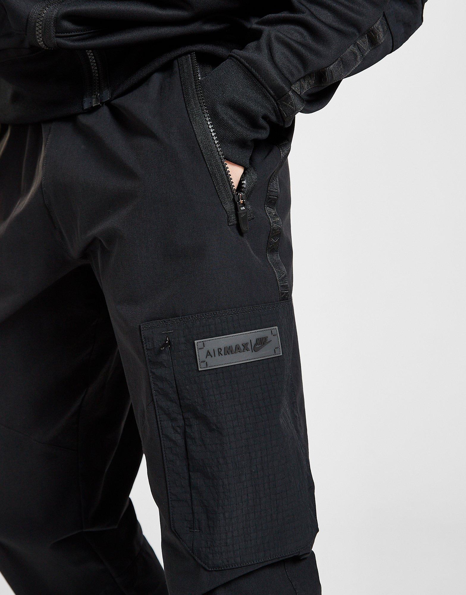 black woven cargo pants