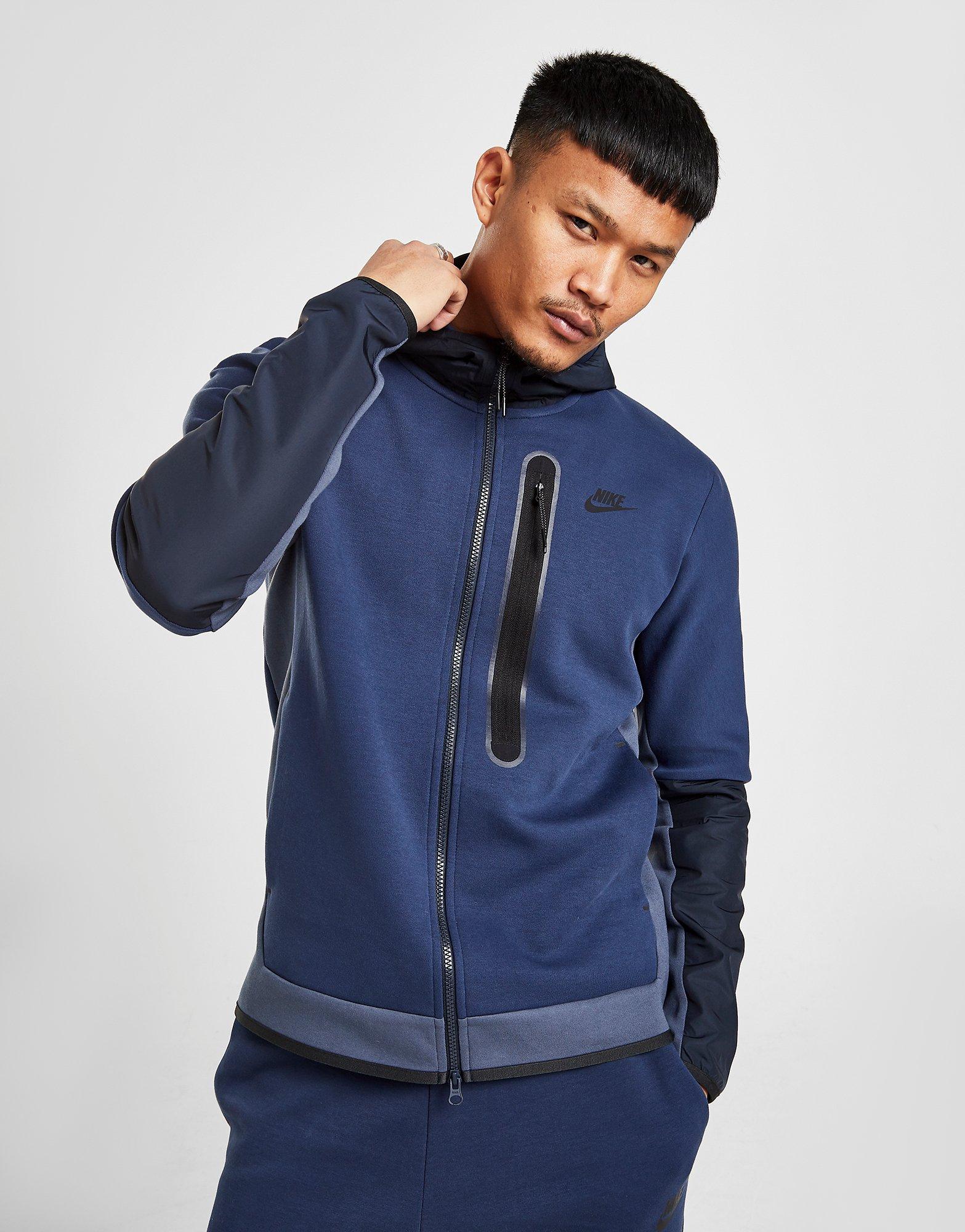 navy blue nike tech hoodie