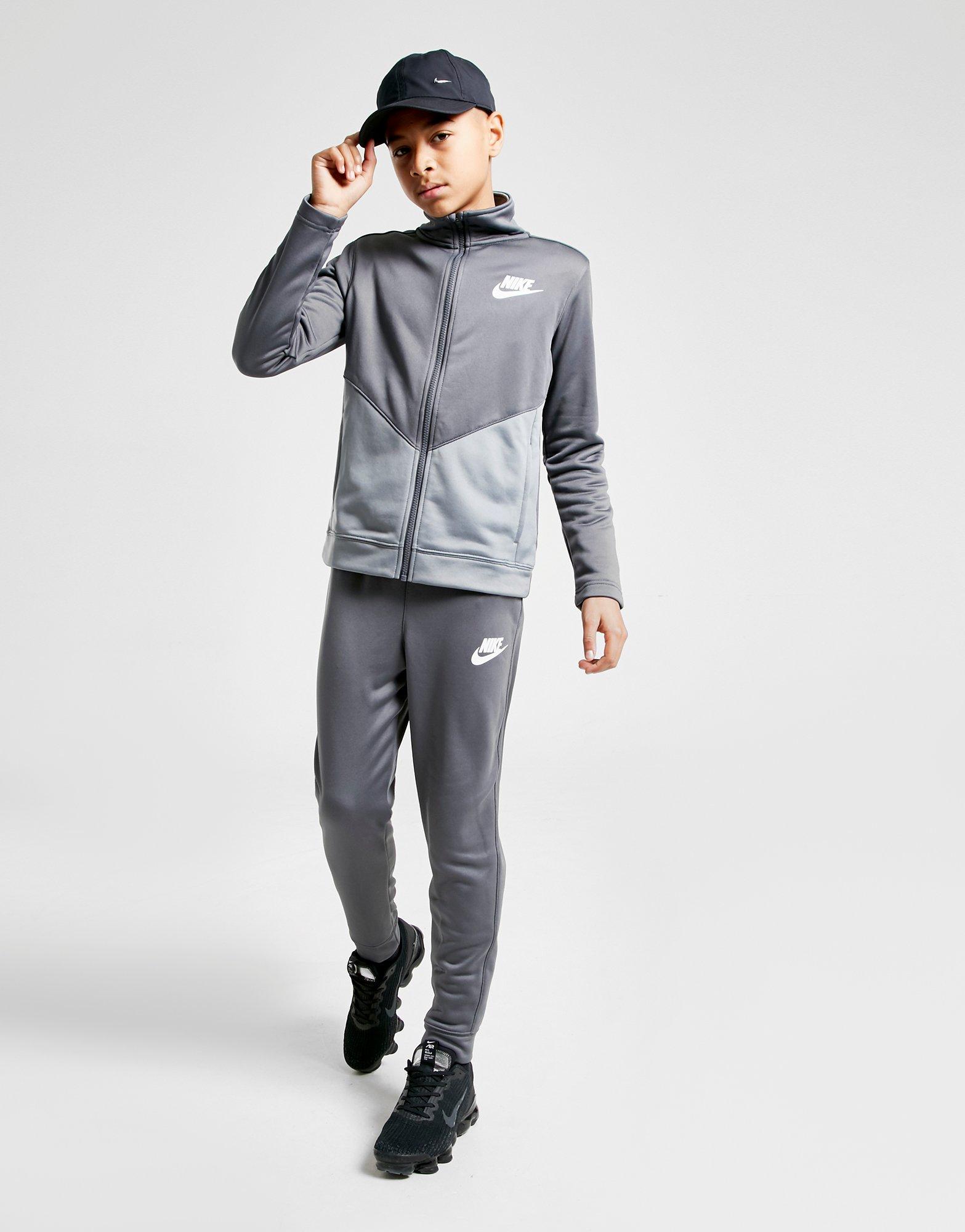 Grey Nike Futura Poly Tracksuit Junior 