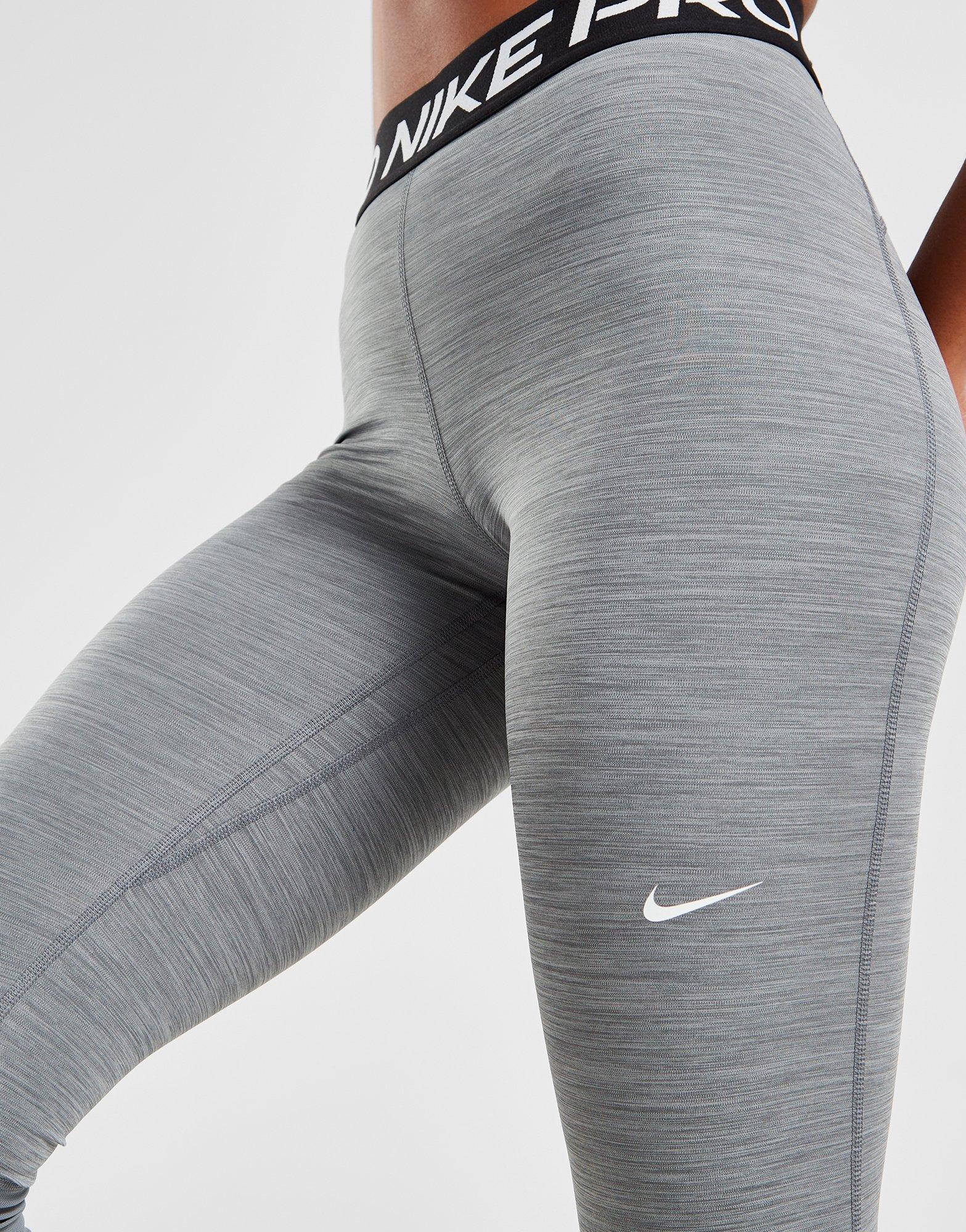 Nike Pro Warm Static Tight Womens Small Gray Dri Fit Athletic Leggings