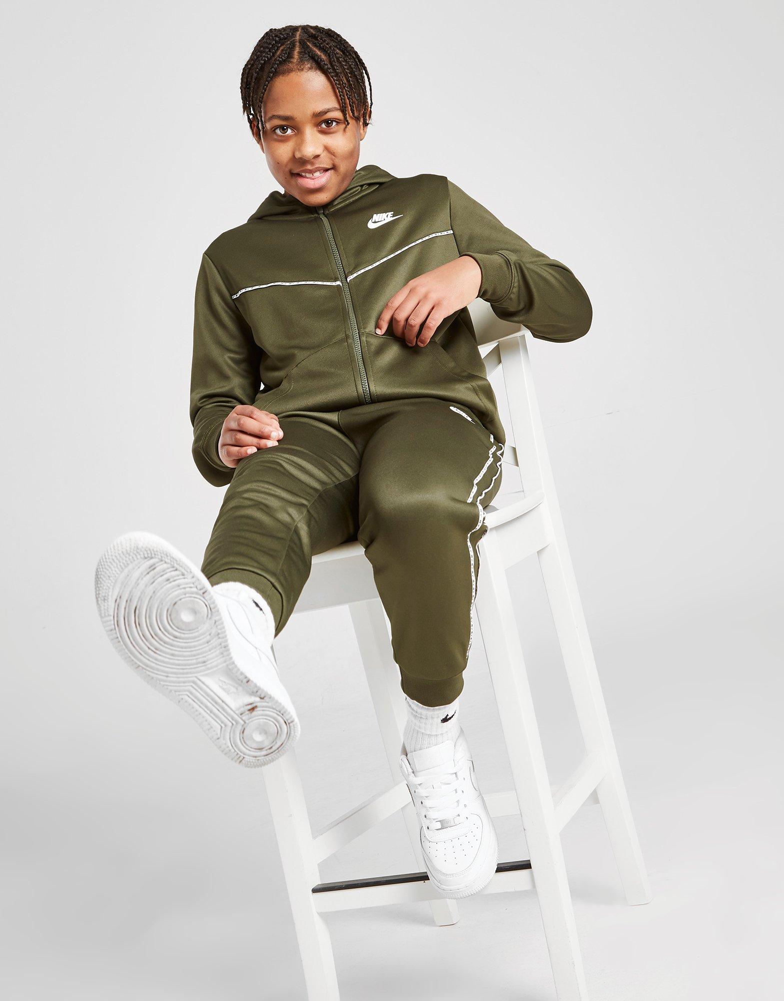 nike tape poly full zip hoodie junior