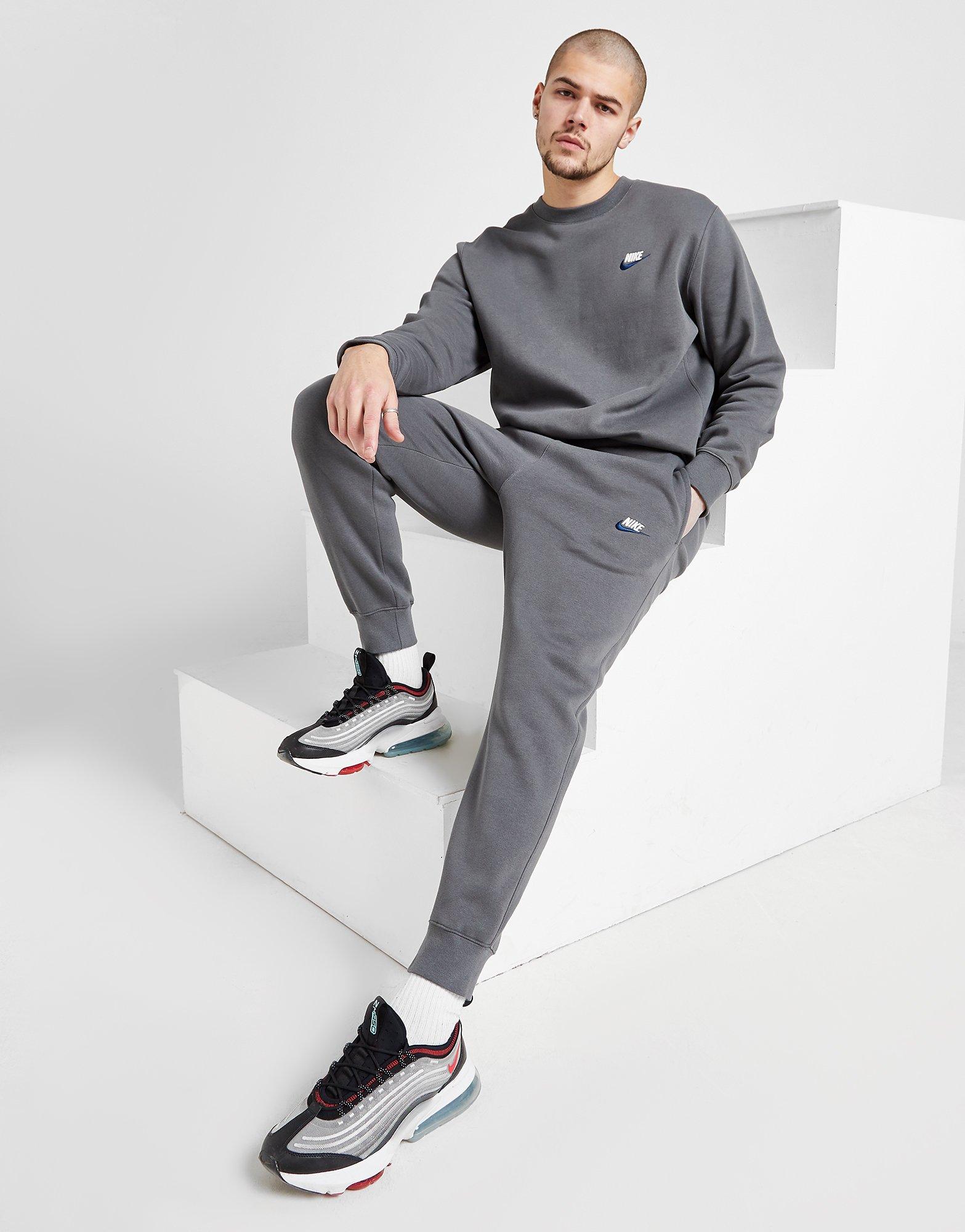 nike foundation fleece track pants grey