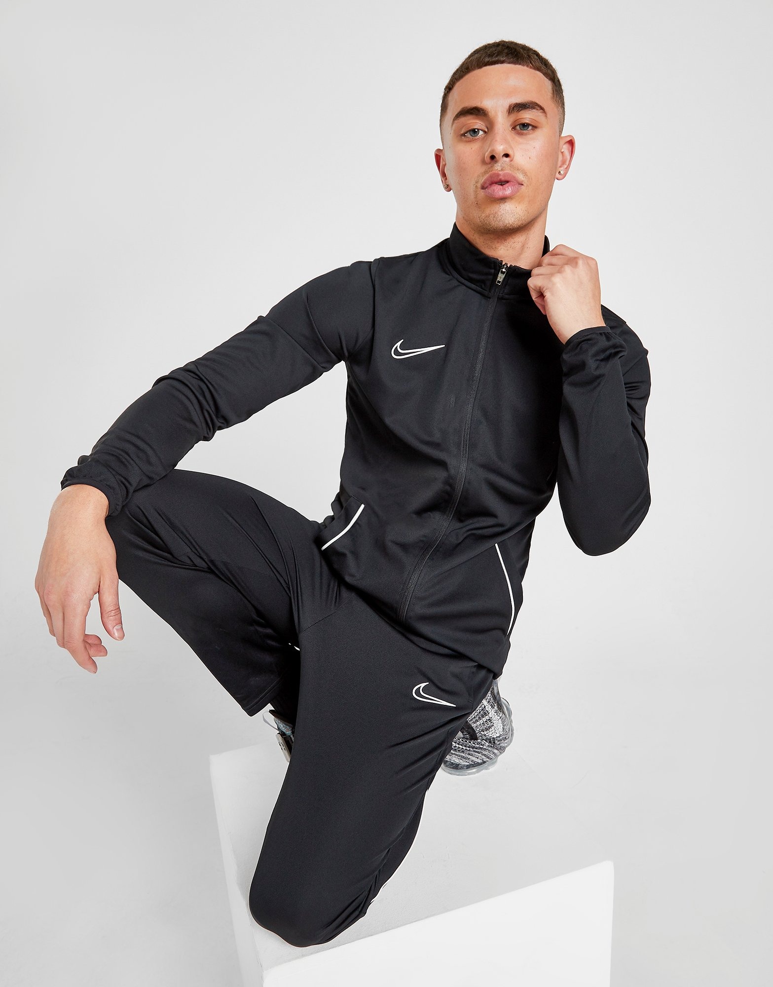 Nike Football Academy Tracksuit In Black And White ...