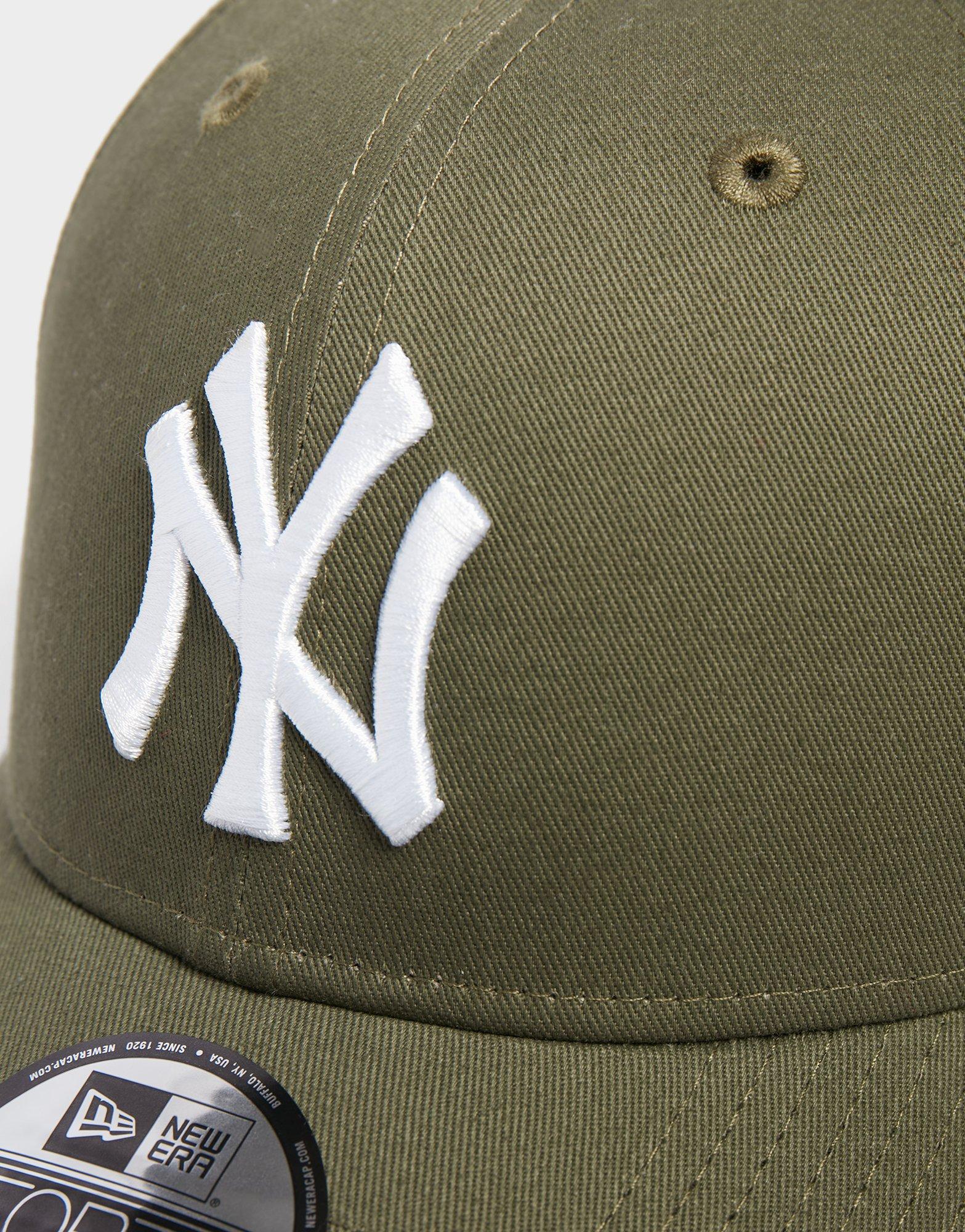 Green nylon NY baseball cap