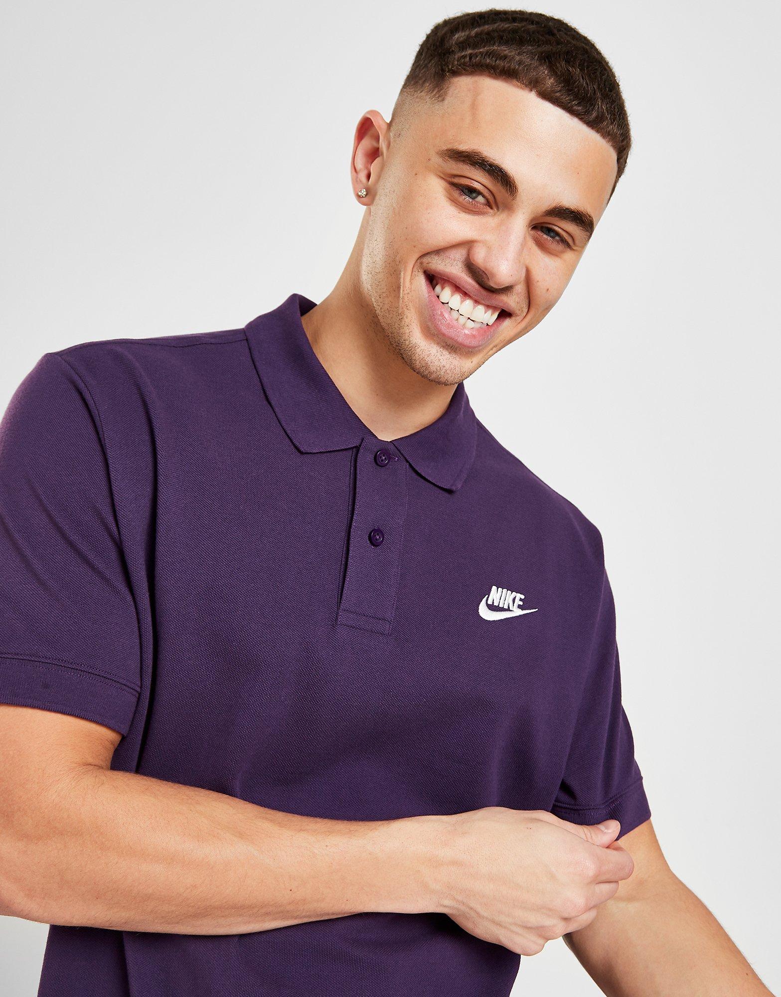 purple nike polo shirt