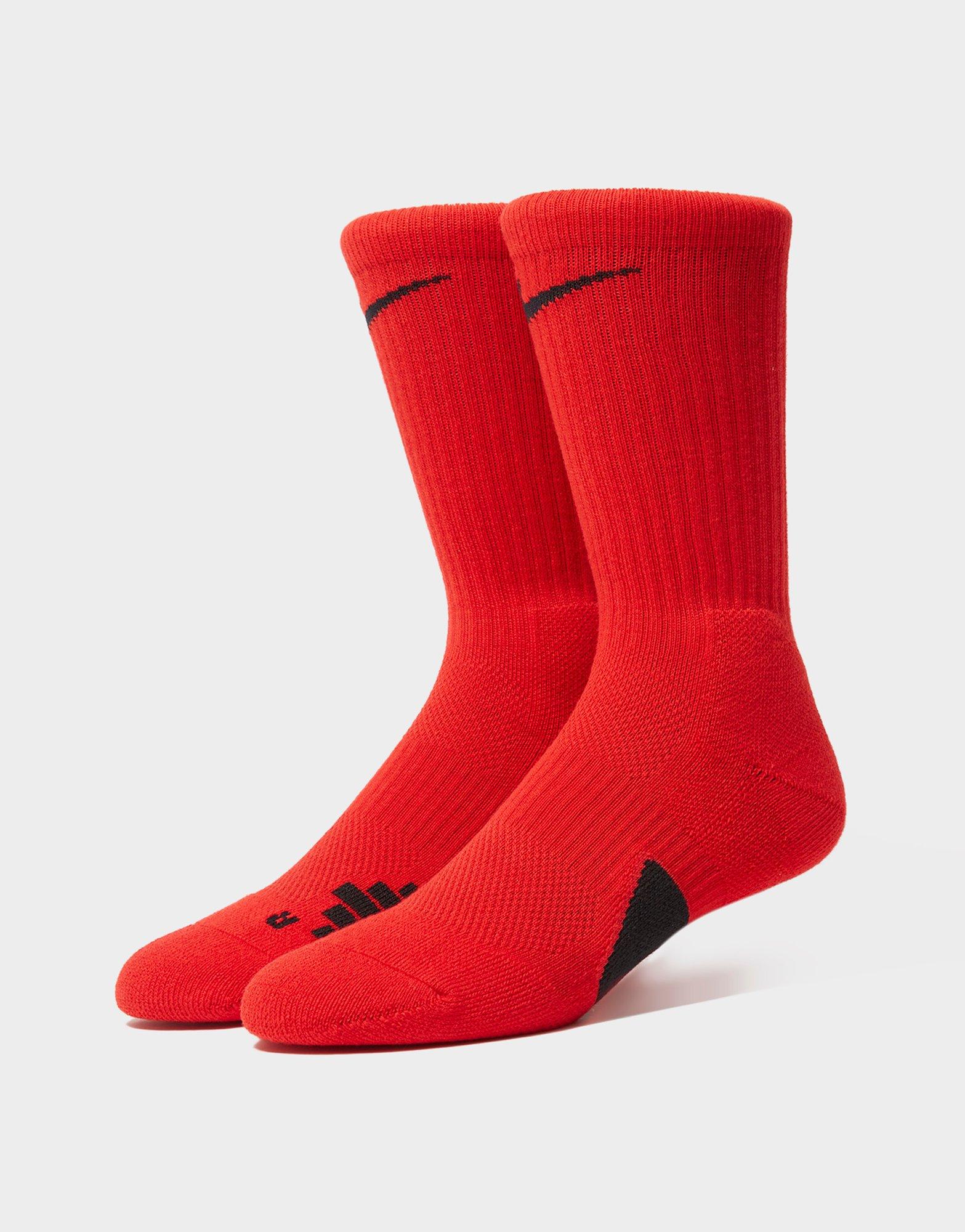Red Nike Elite Crew Basketball Socks 