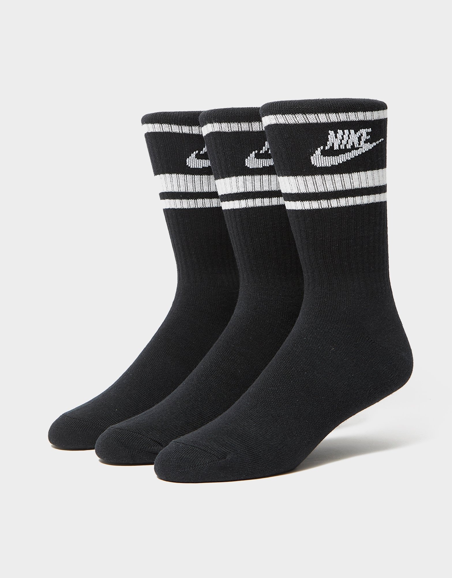 Black Nike 3-Pack Essential Stripe Socks | JD Sports UK