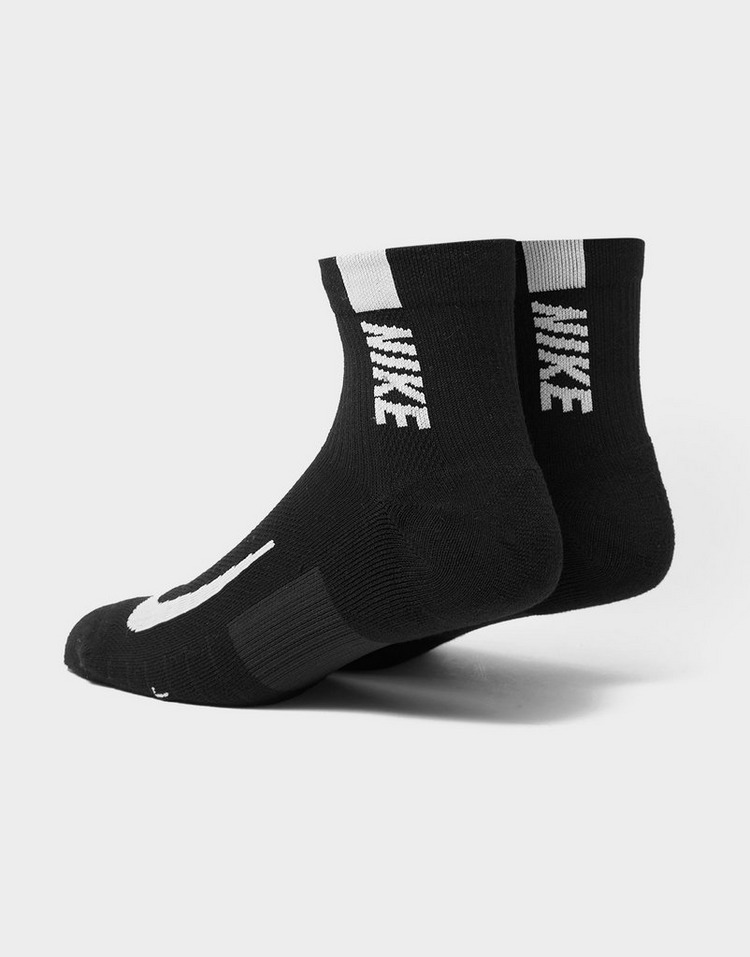 Black Nike Multiplier Running Ankle 2 Pack Socks | JD Sports UK