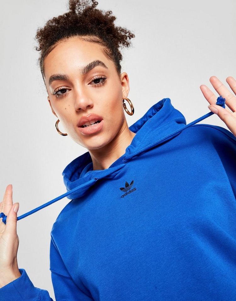 adidas cropped hoodie blue