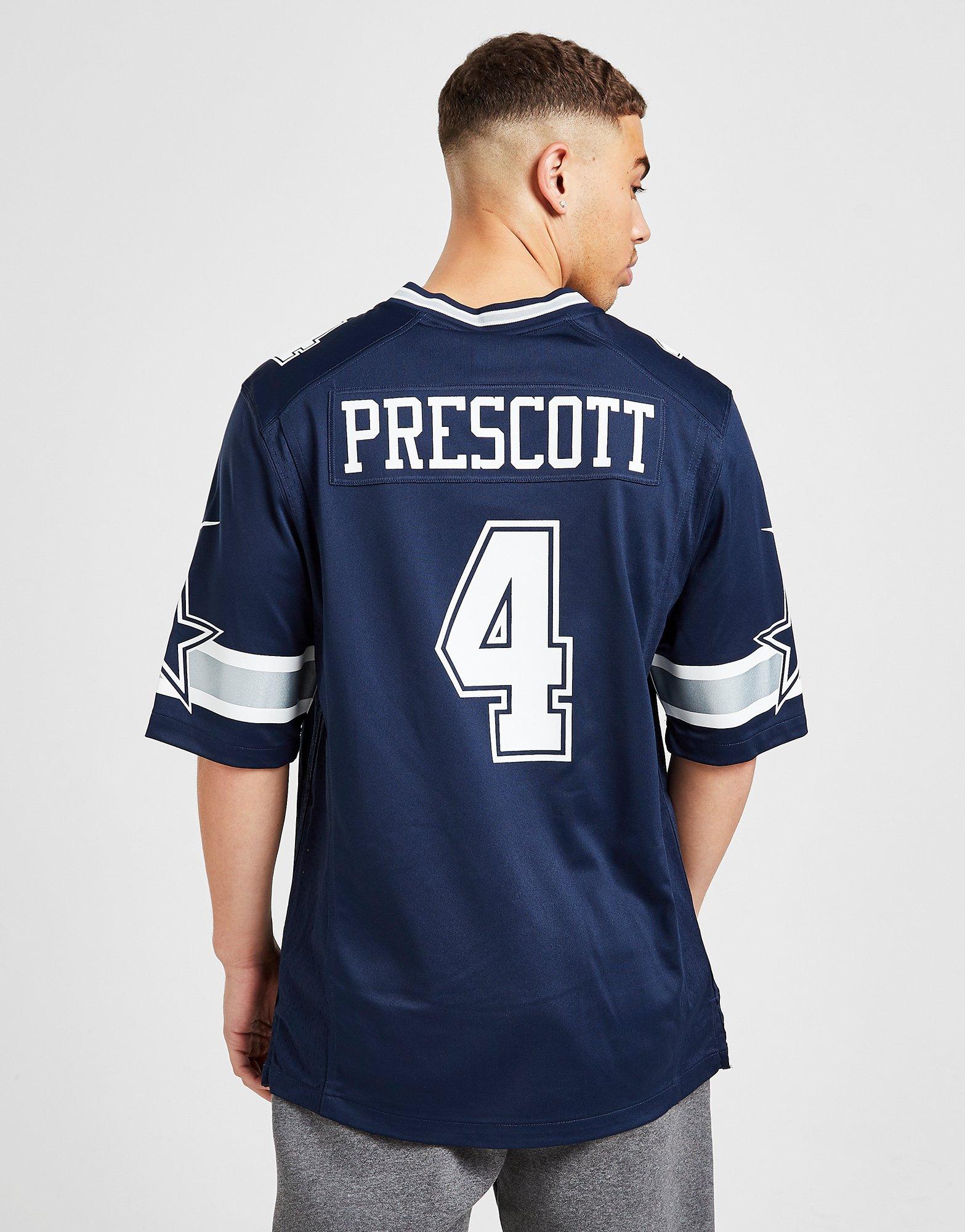 Blue Nike NFL Dallas Cowboys Prescott #4 Game Jersey - JD Sports Global
