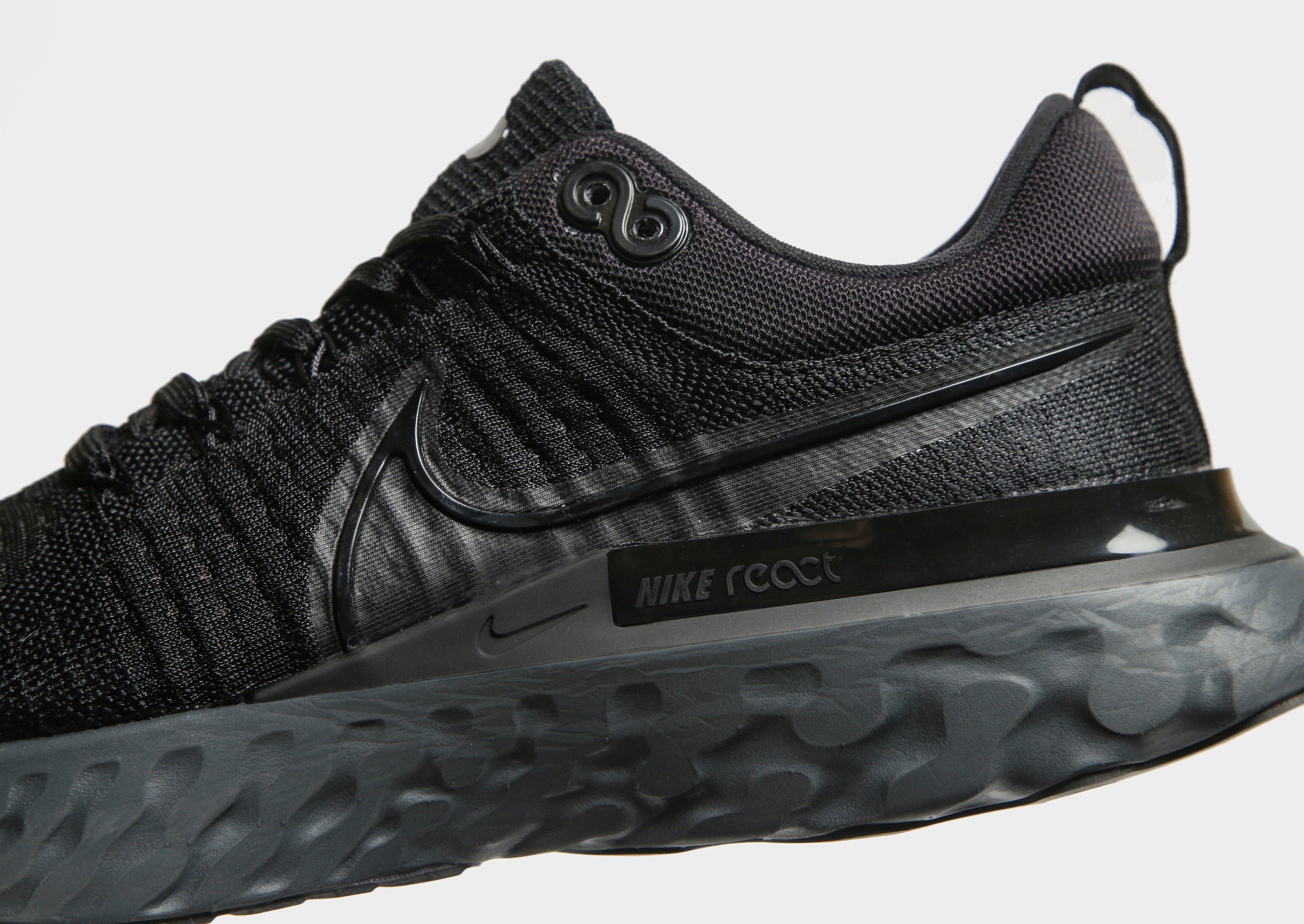 nike react infinity run flyknit all black