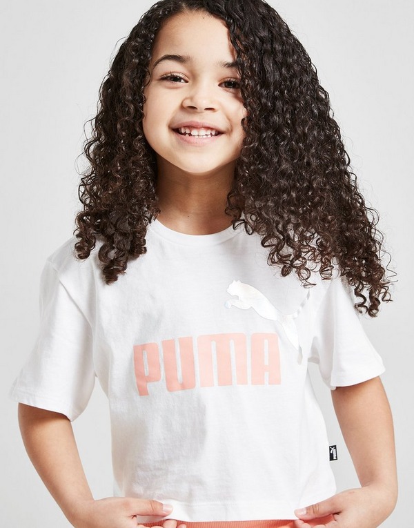 Puma Girls Essential T Shirt Shorts Set Children