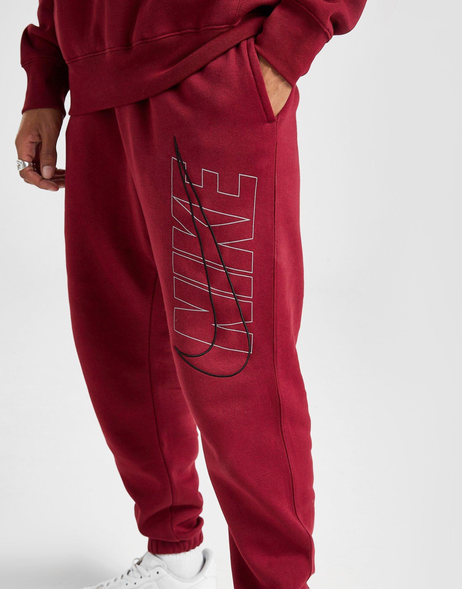 red nike club joggers