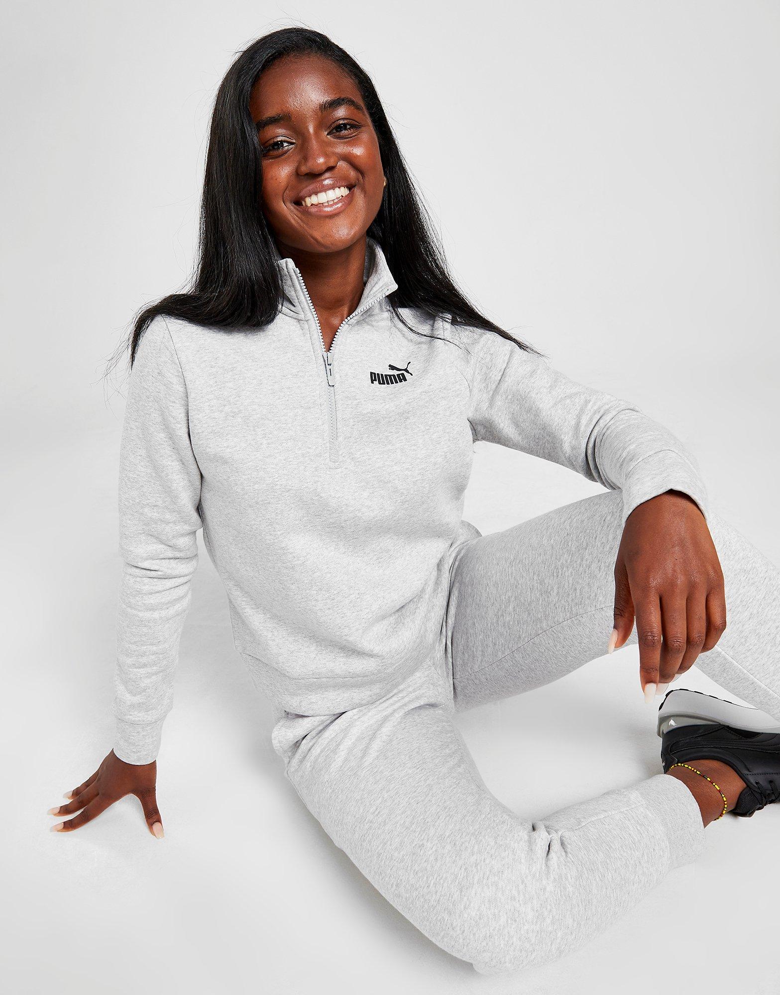 Grey Puma Core Fleece 1/4 Zip Sweatshirt | JD Sports Global