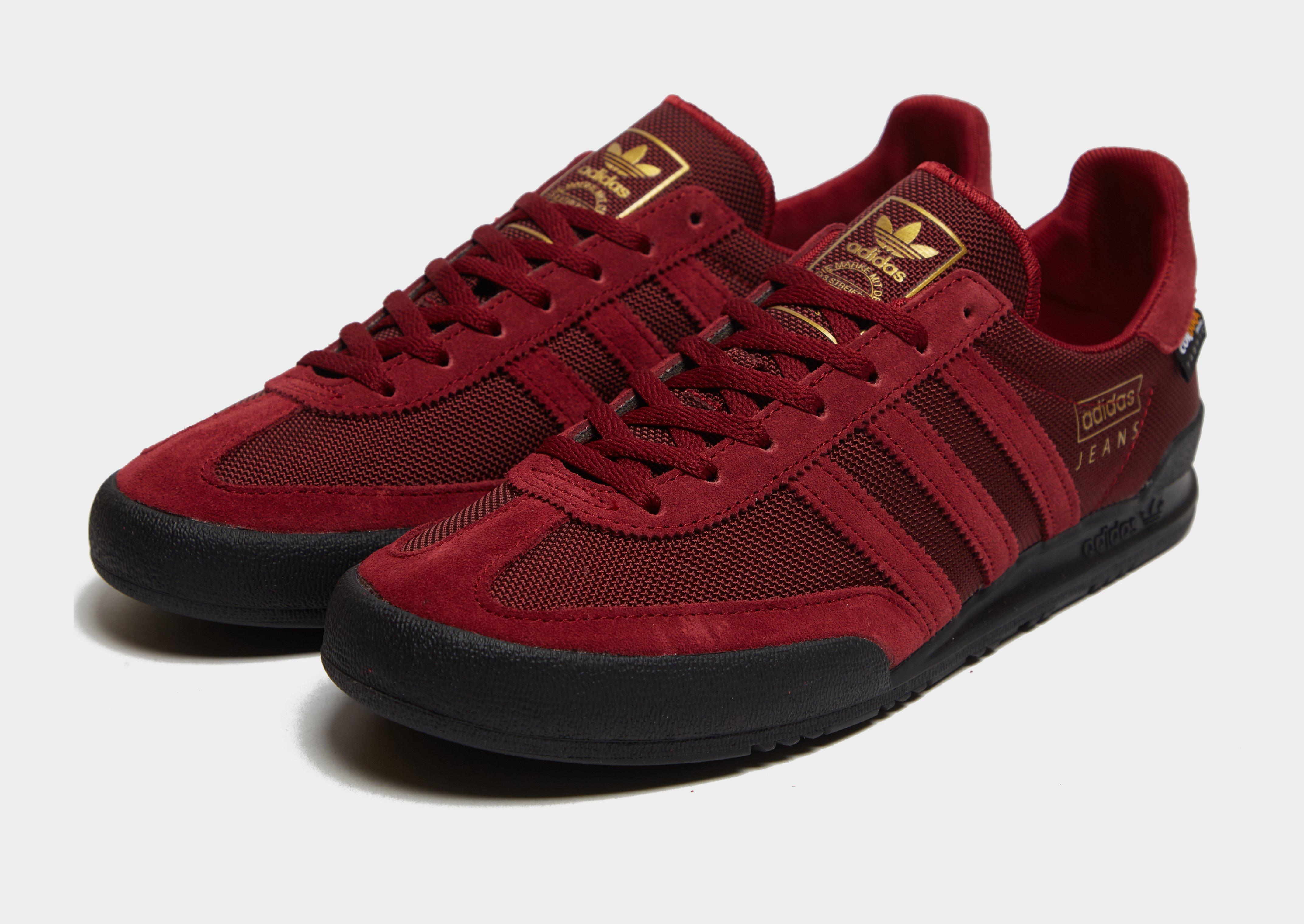 adidas jeans burgundy