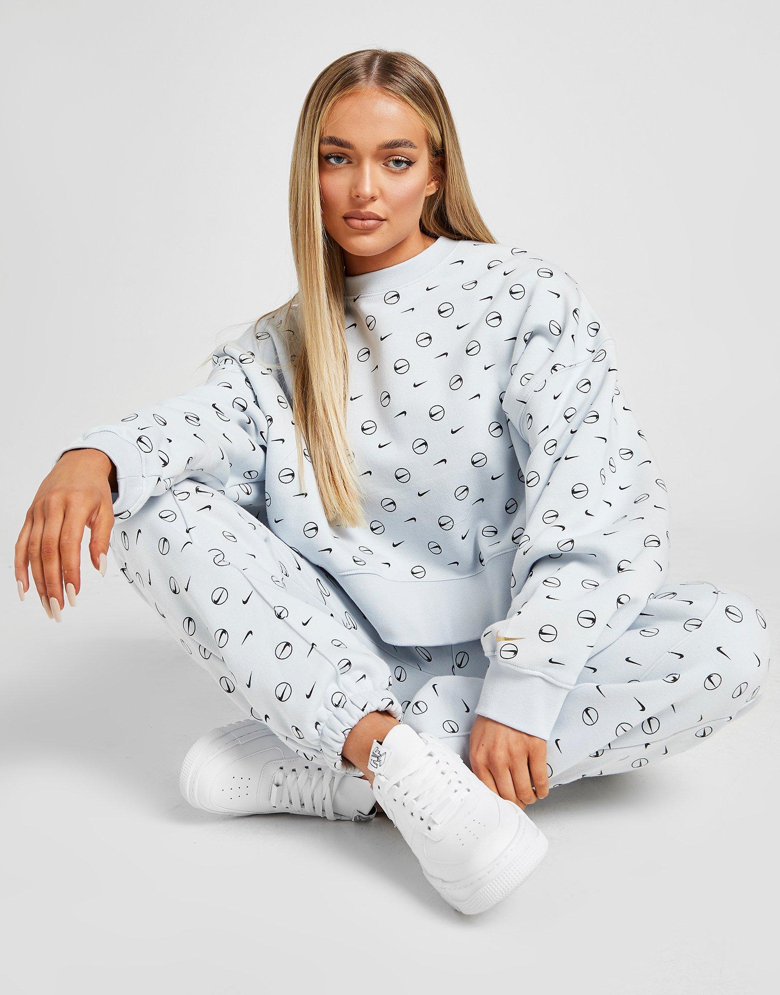 nike all over print crew tracksuit