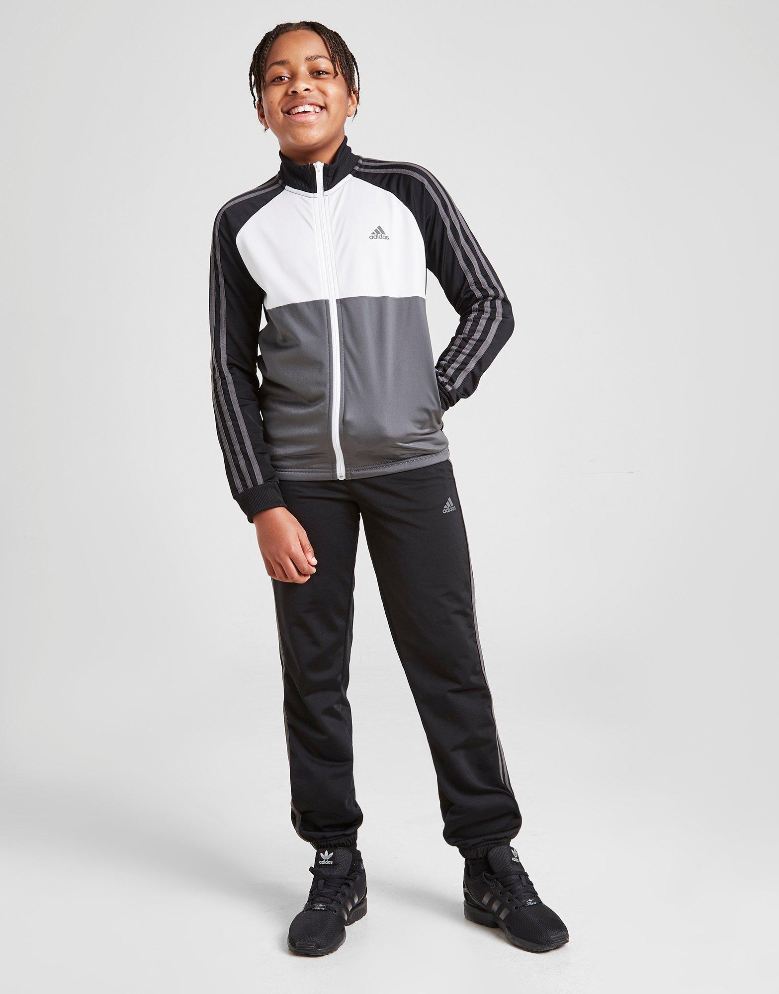 adidas 3 stripe poly tracksuit