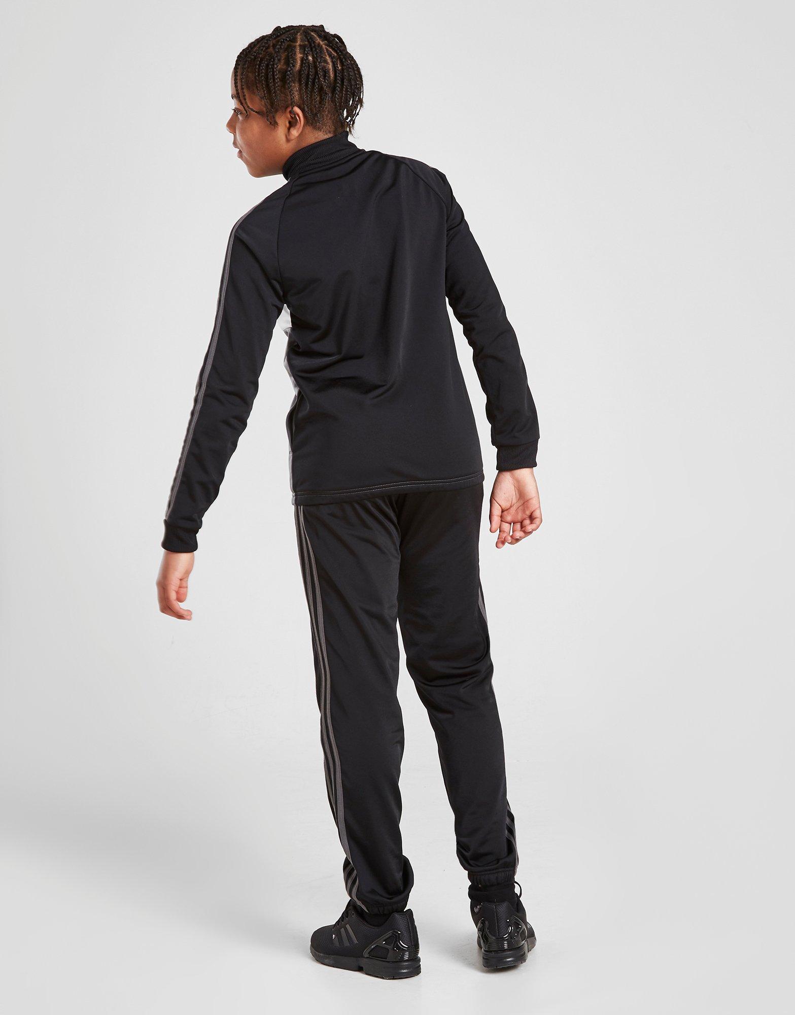 adidas 3 stripe poly tracksuit