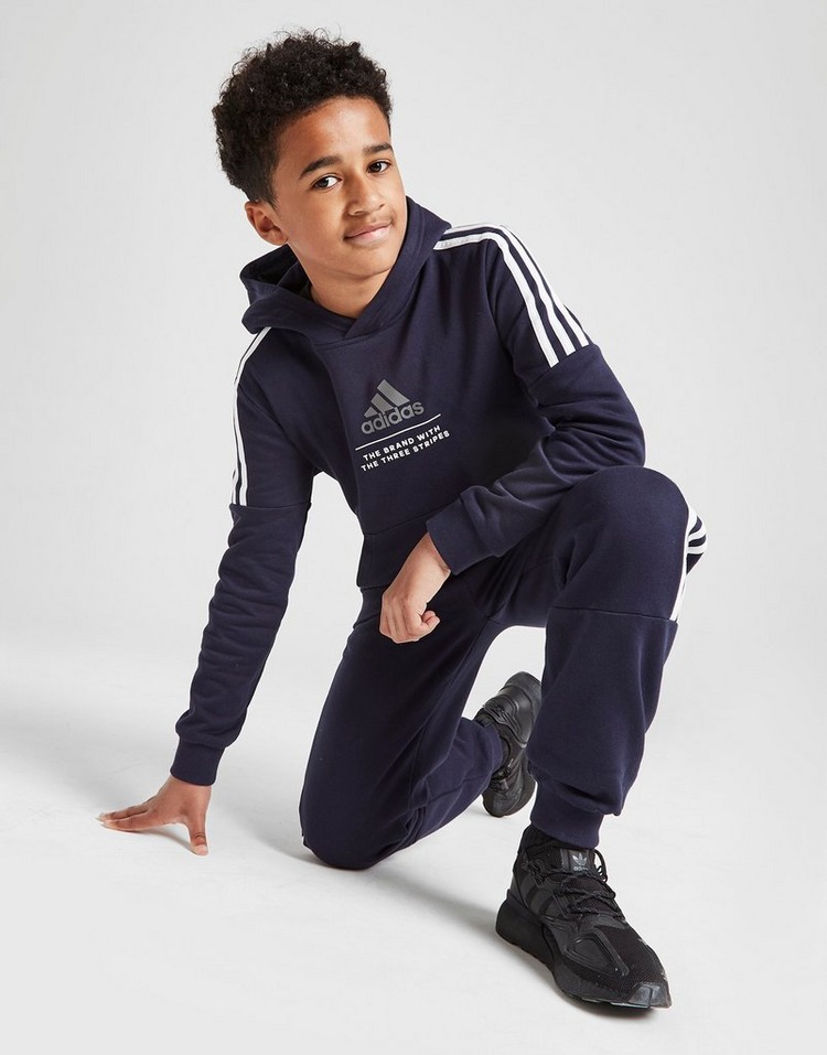 Blue adidas Badge of Sport Fleece Tracksuit Junior | JD Sports