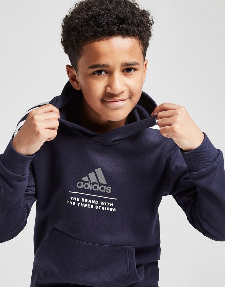 Blue adidas Badge of Sport Fleece Tracksuit Junior JD Sports