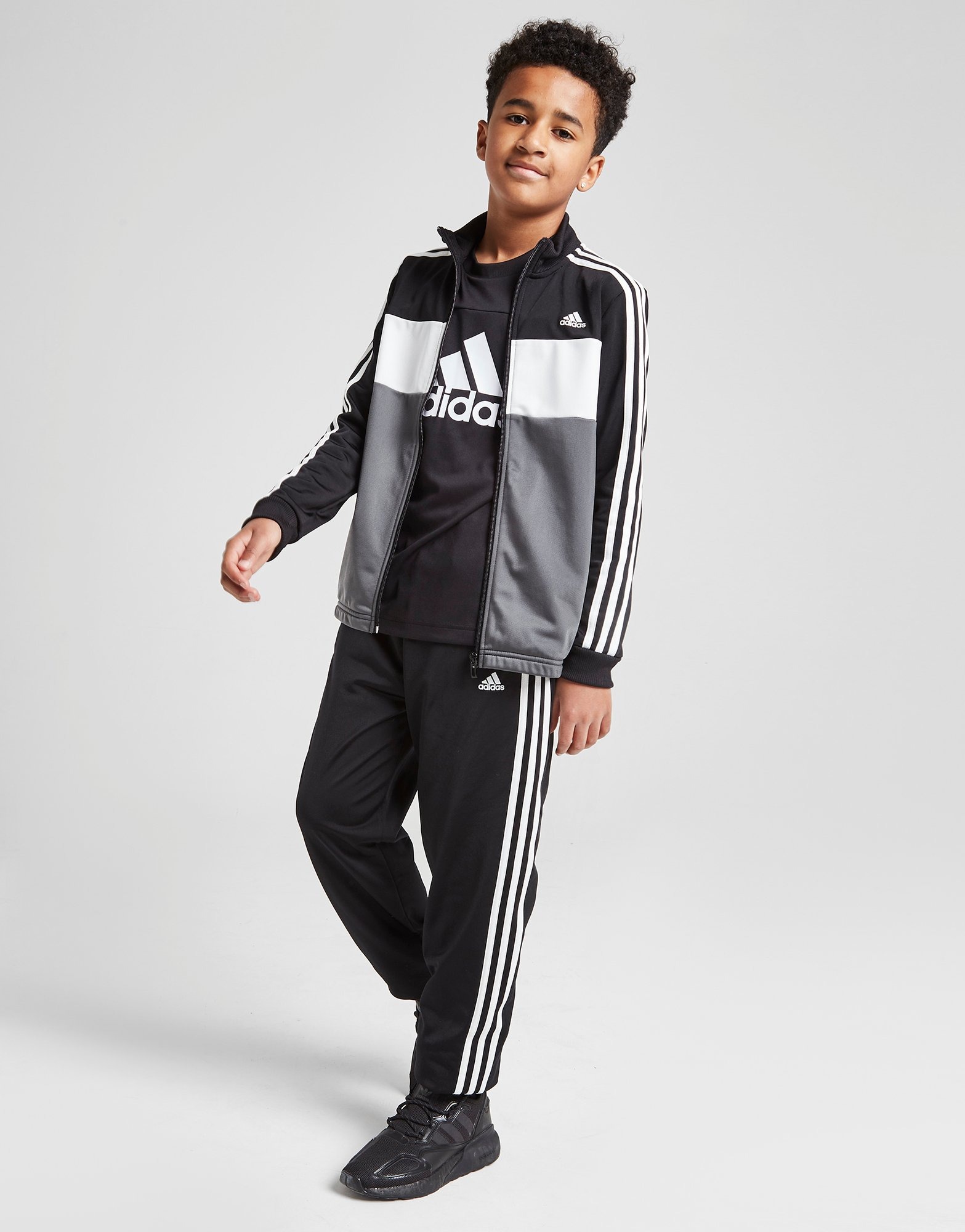 Black adidas Tiberio Tracksuit Junior | JD Sports Global
