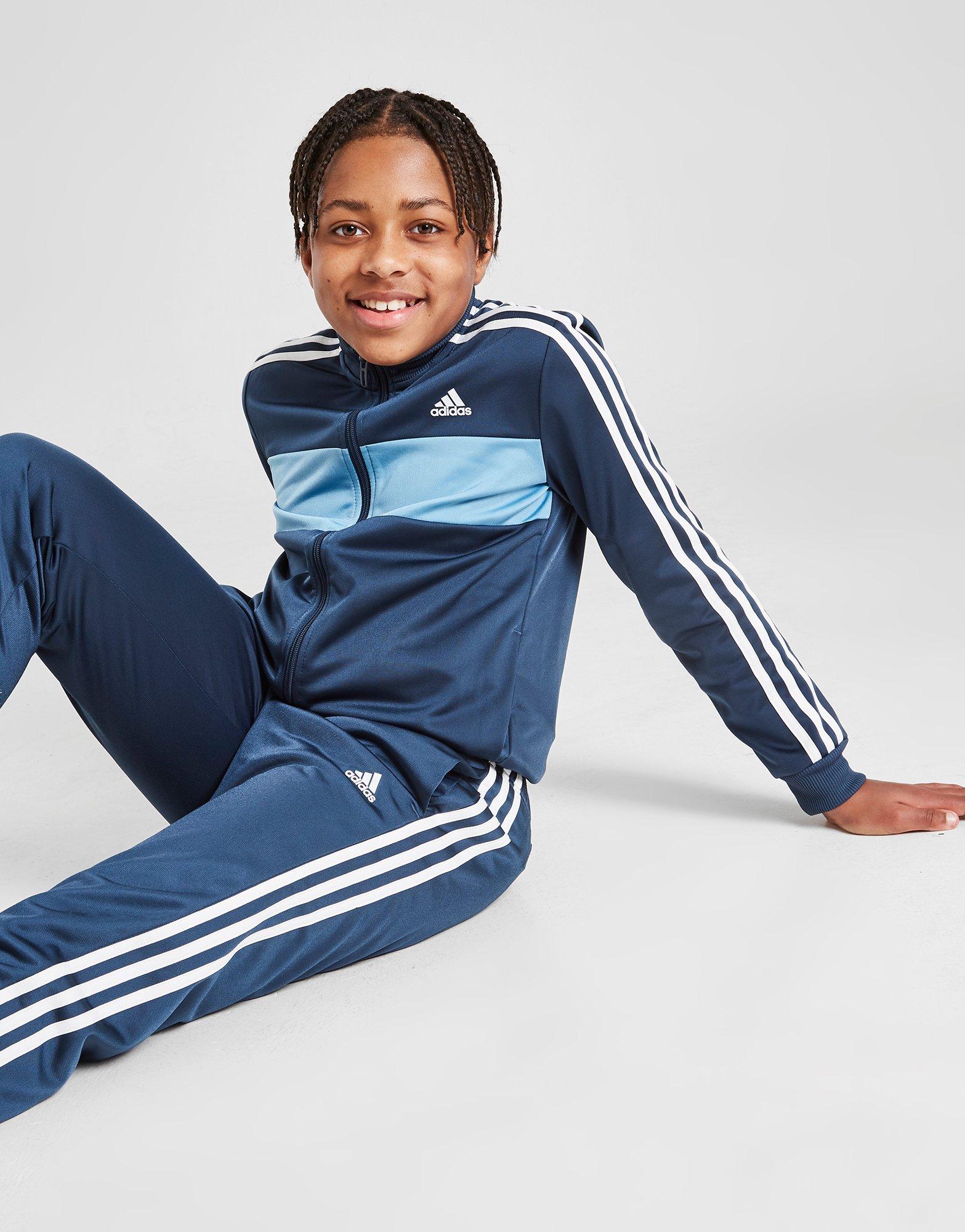 blue adidas tracksuit junior