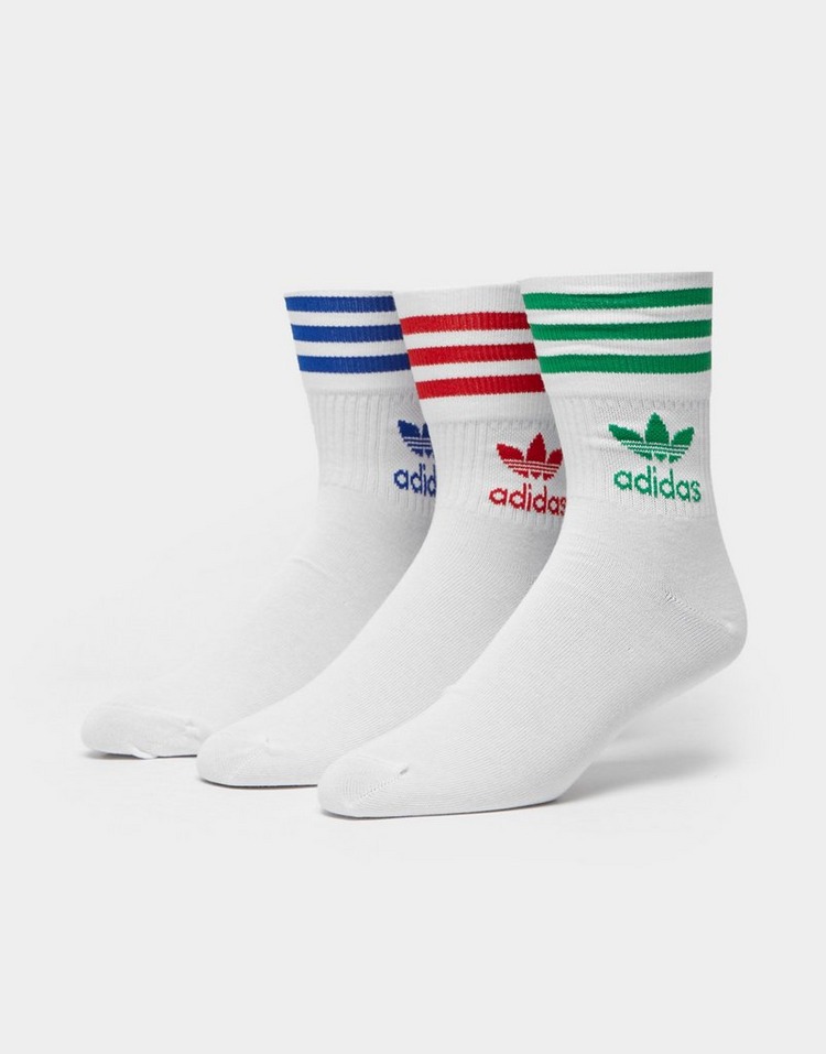 White adidas Originals 3 Pack Crew Socks JD Sports