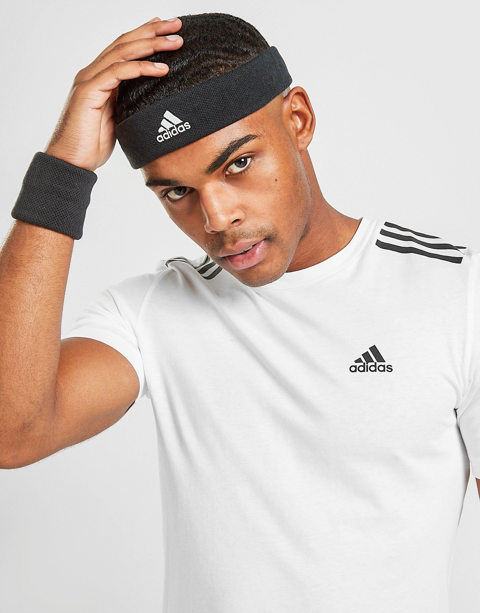 Adidas Originals Branded Headband In Black And White