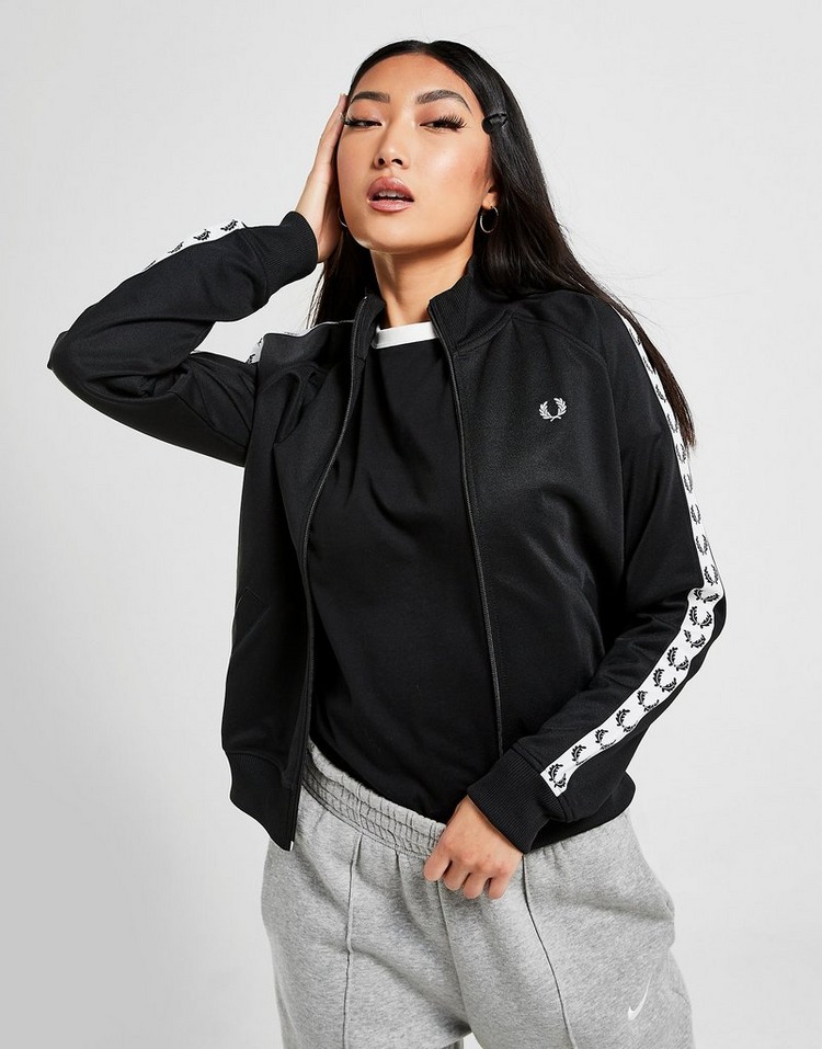 black fred perry track top