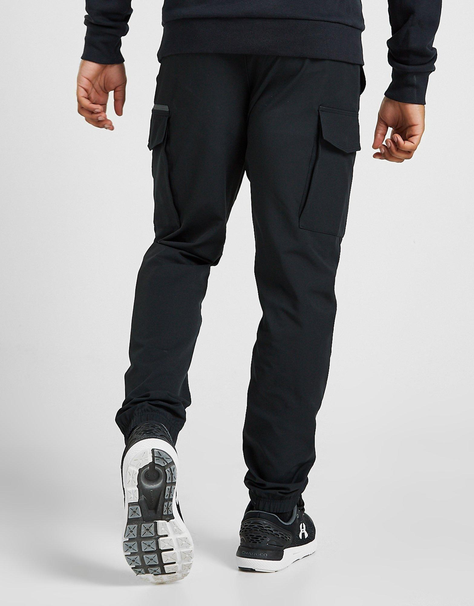 black cargo tracksuit bottoms