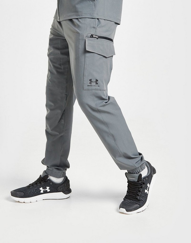 Under Armour Woven Wordmark Cargo Track Pants in Blue for Men