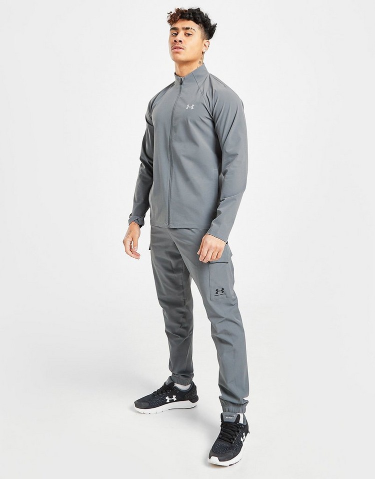 Grey Under Armour Woven Zip Cargo Track Pants | JD Sports