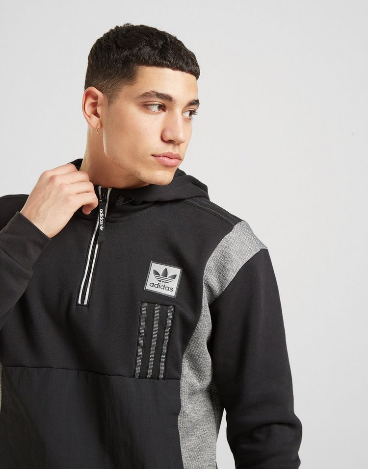 Black adidas Originals ID96 1/4 Zip Hoodie | JD Sports