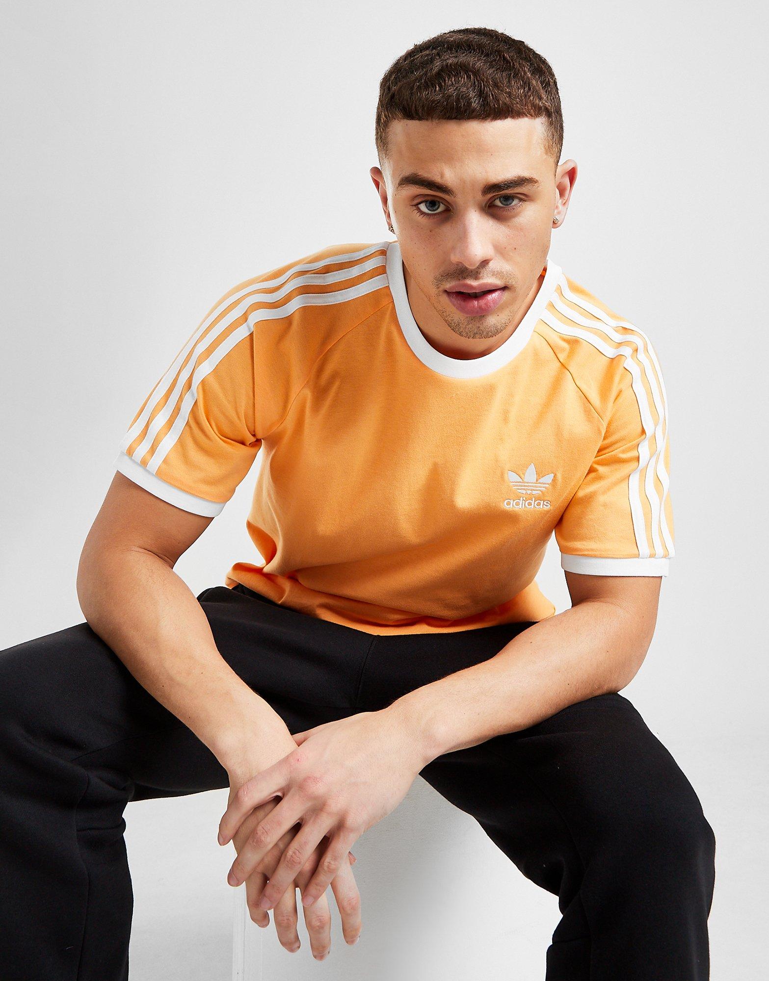 adidas originals california 3 stripe t shirt blue