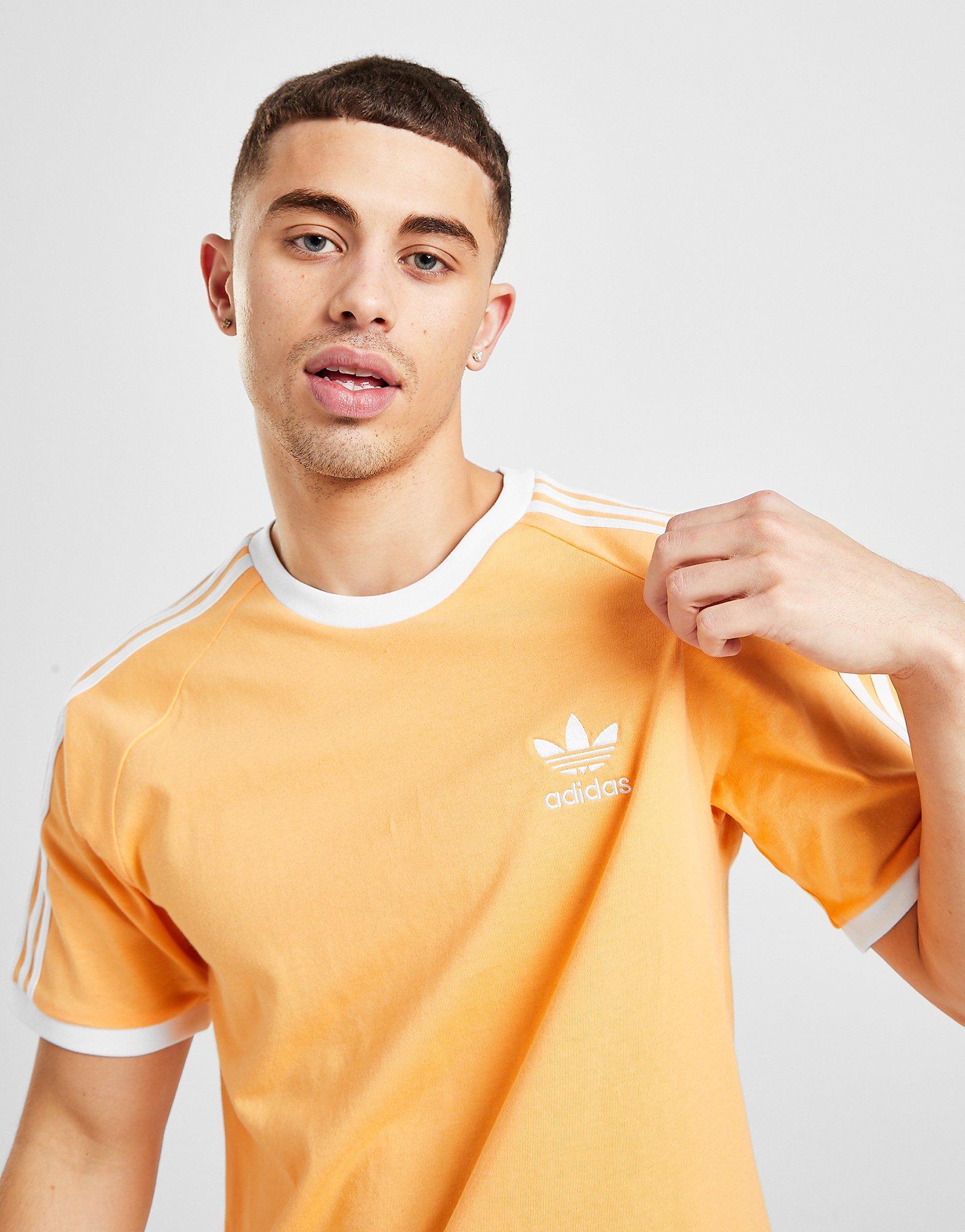 adidas originals california 3 stripe t shirt blue