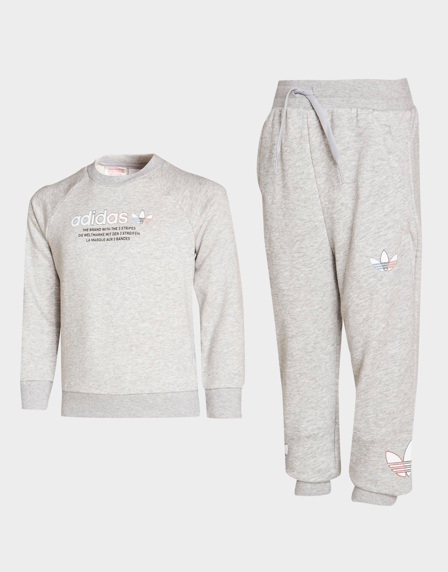 grey adidas tracksuit kids