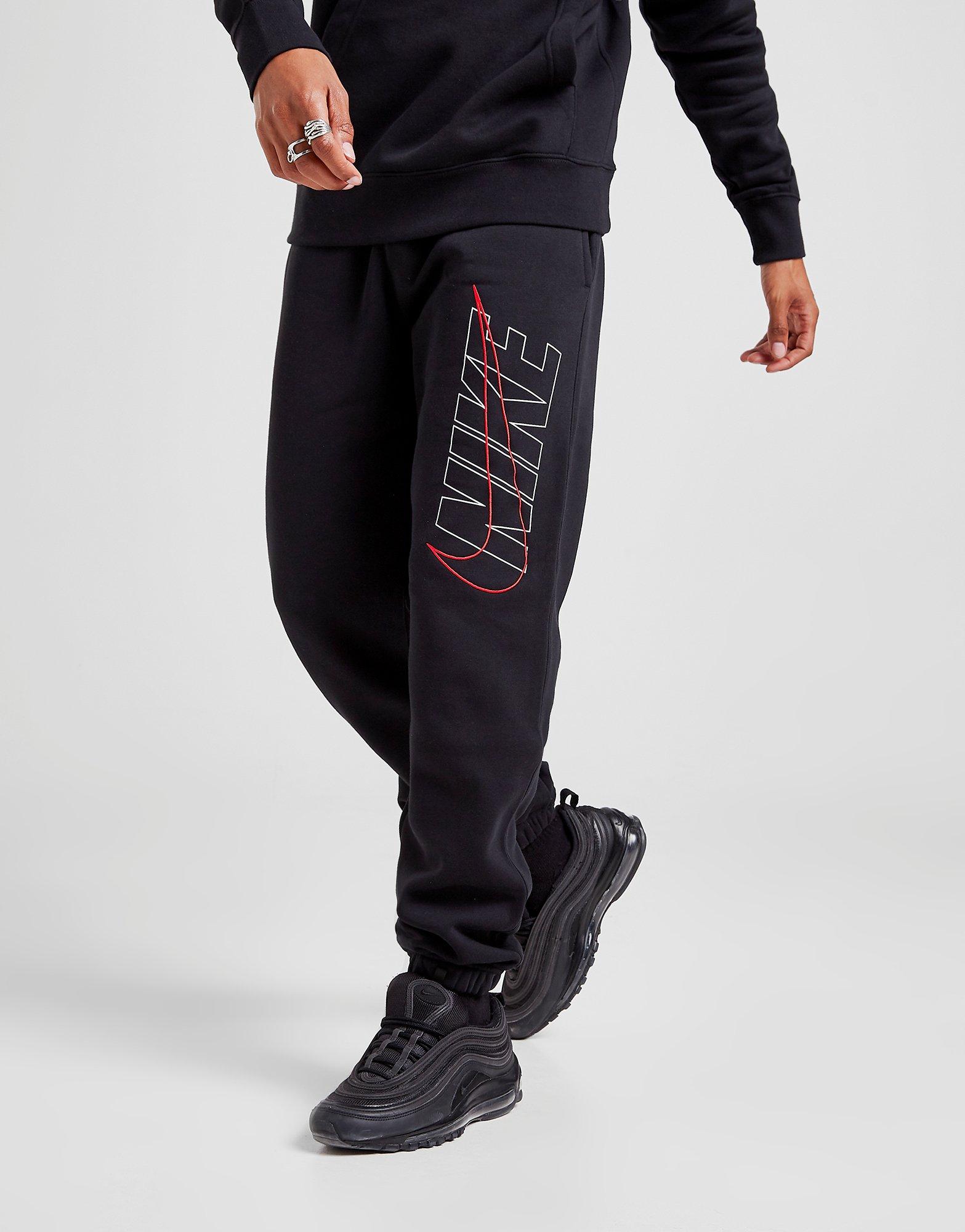 nike joggers red and black