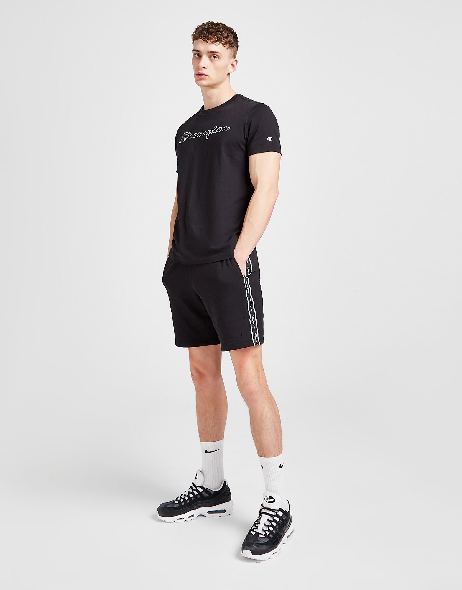 Black Champion Tape Shorts JD Sports