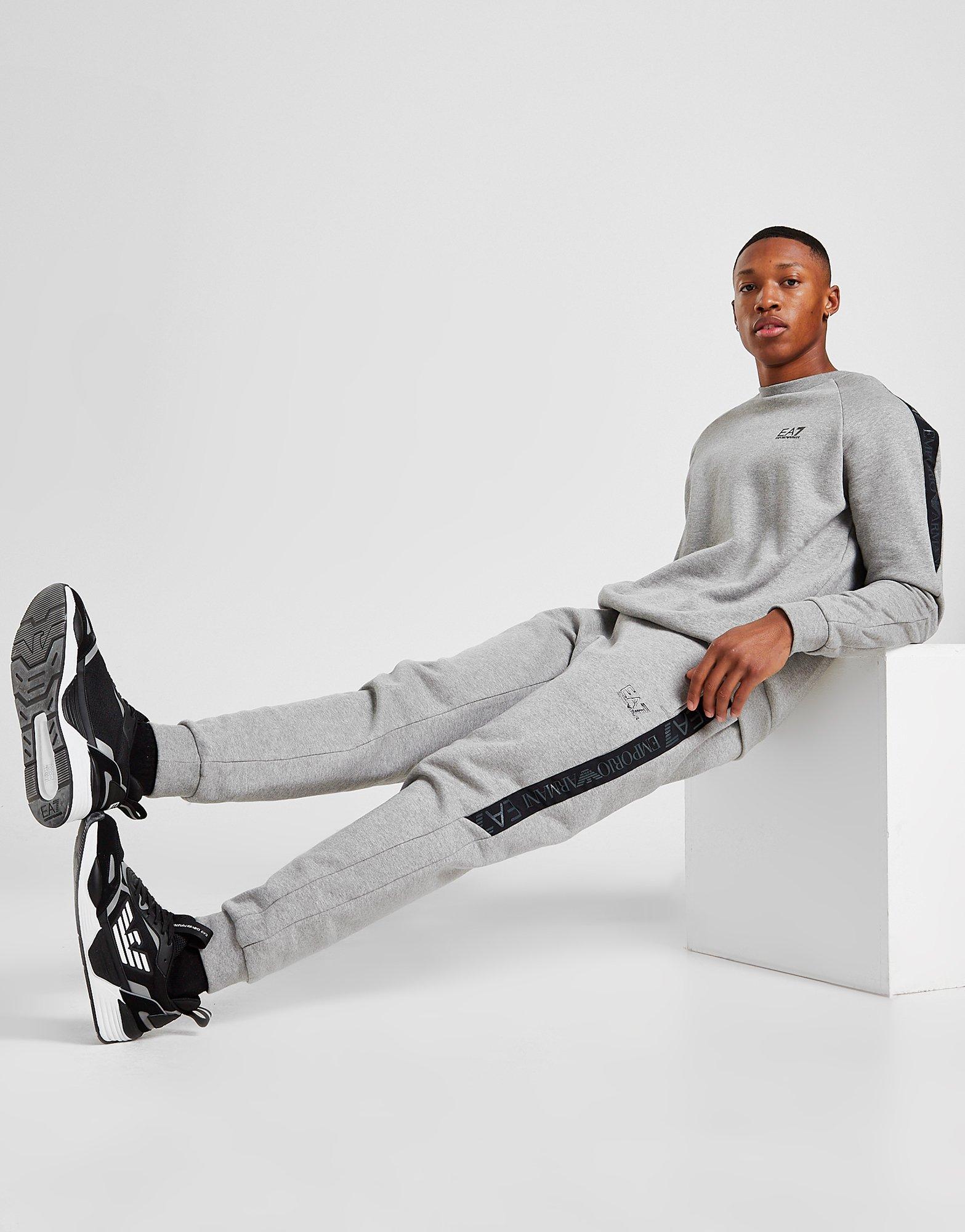 ea7 tracksuit grey mens