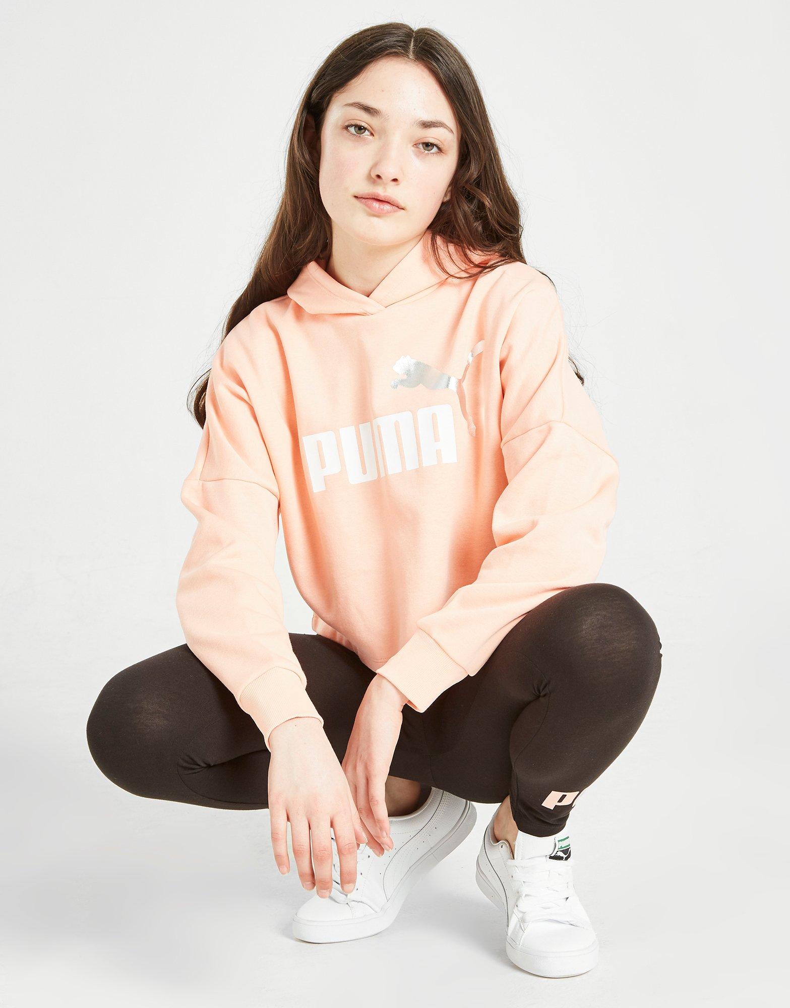 Orange PUMA Girls Core Crop Hoodie Junior JD Sports Malaysia