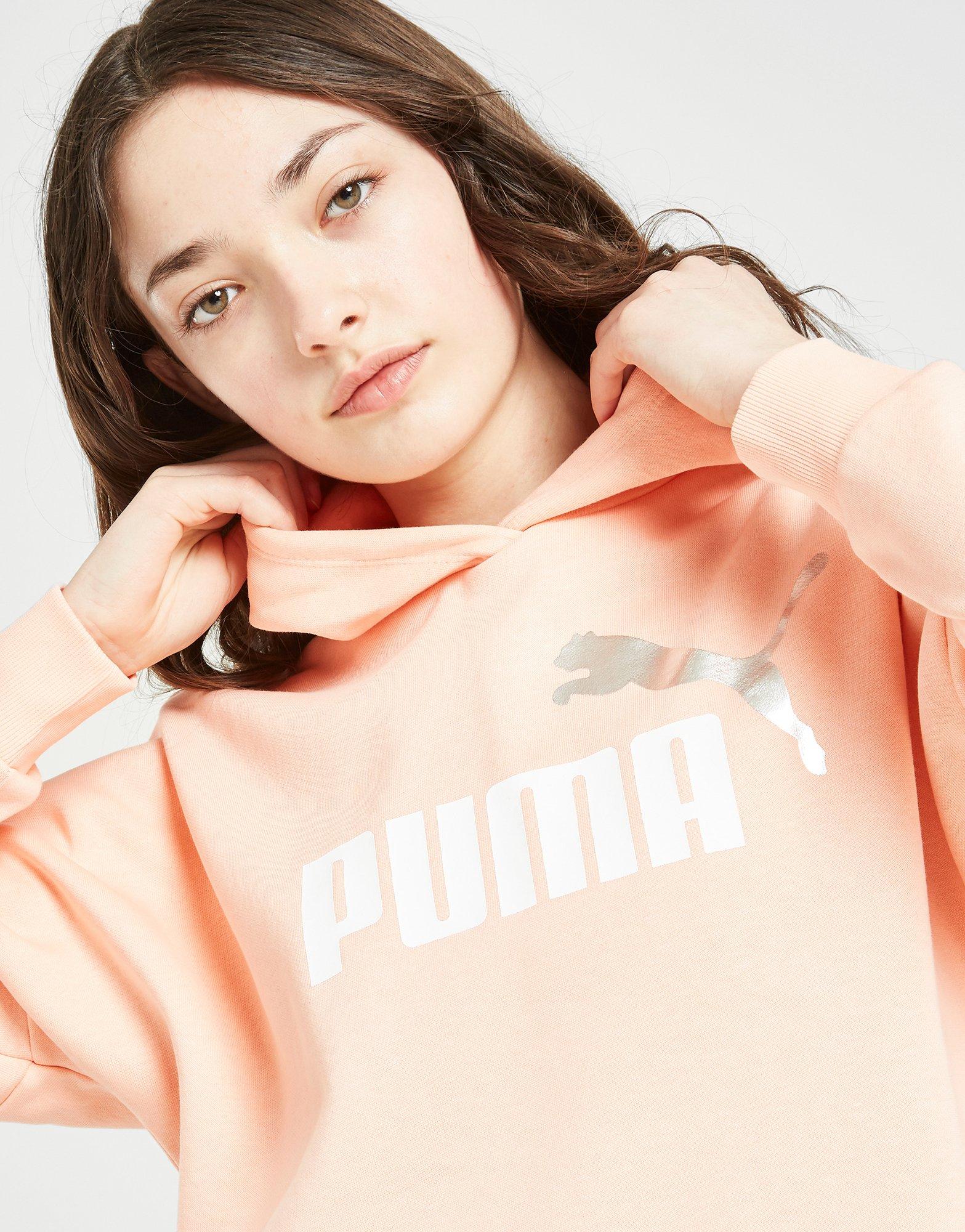 Orange PUMA Girls Core Crop Hoodie Junior JD Sports Malaysia