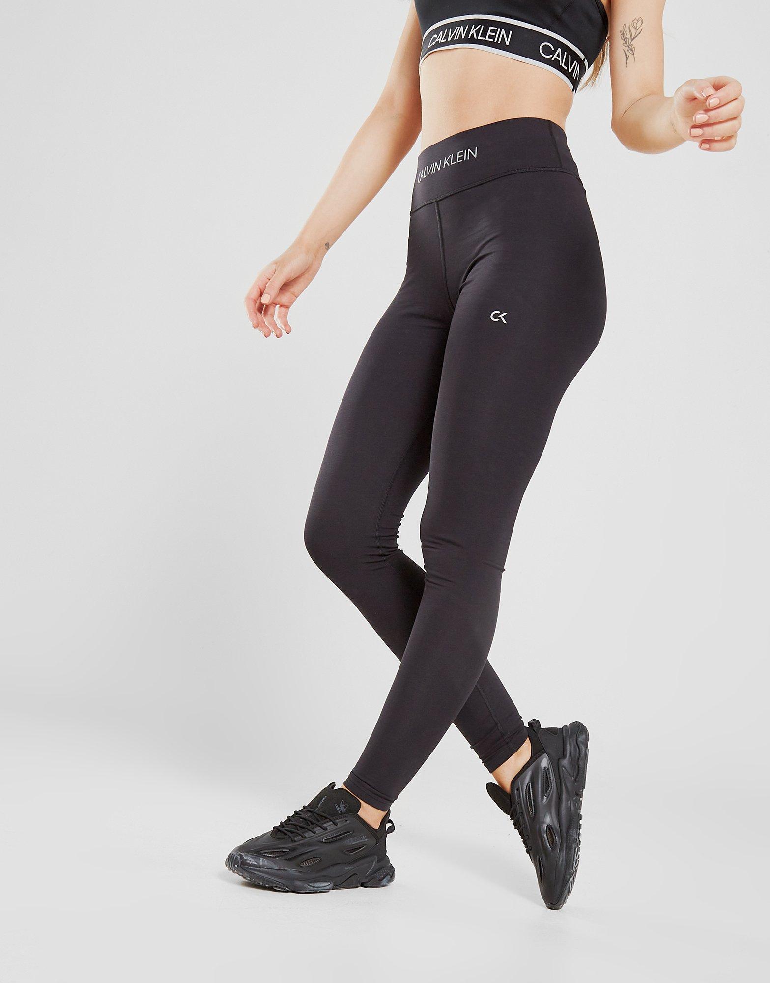 Calvin Klein Performance Plus Womens High Waist Running Athletic Tights In  Black